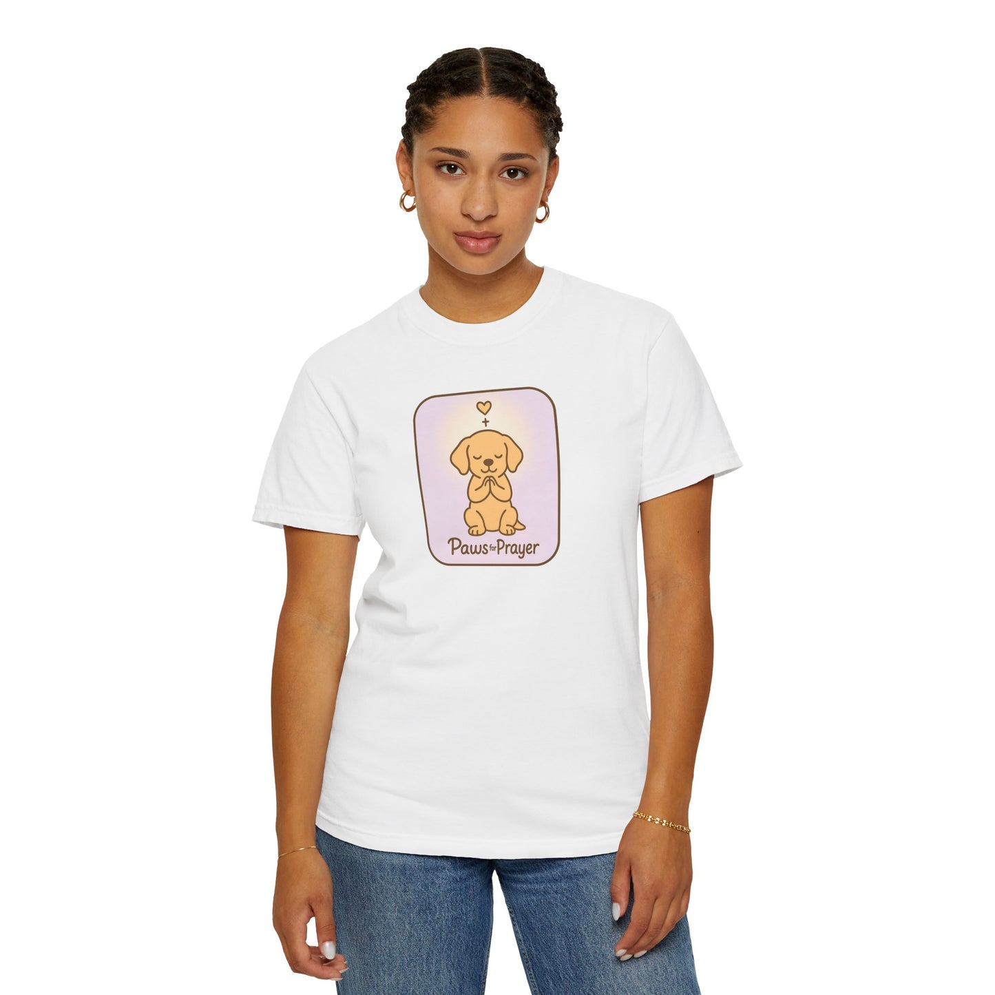 Prayerful Paws Unisex T-Shirt, Dog Lover Gift, Cute Pet Tee, Animal Prayer Shirt, Casual Animal Tees, Gift for Dog Owners