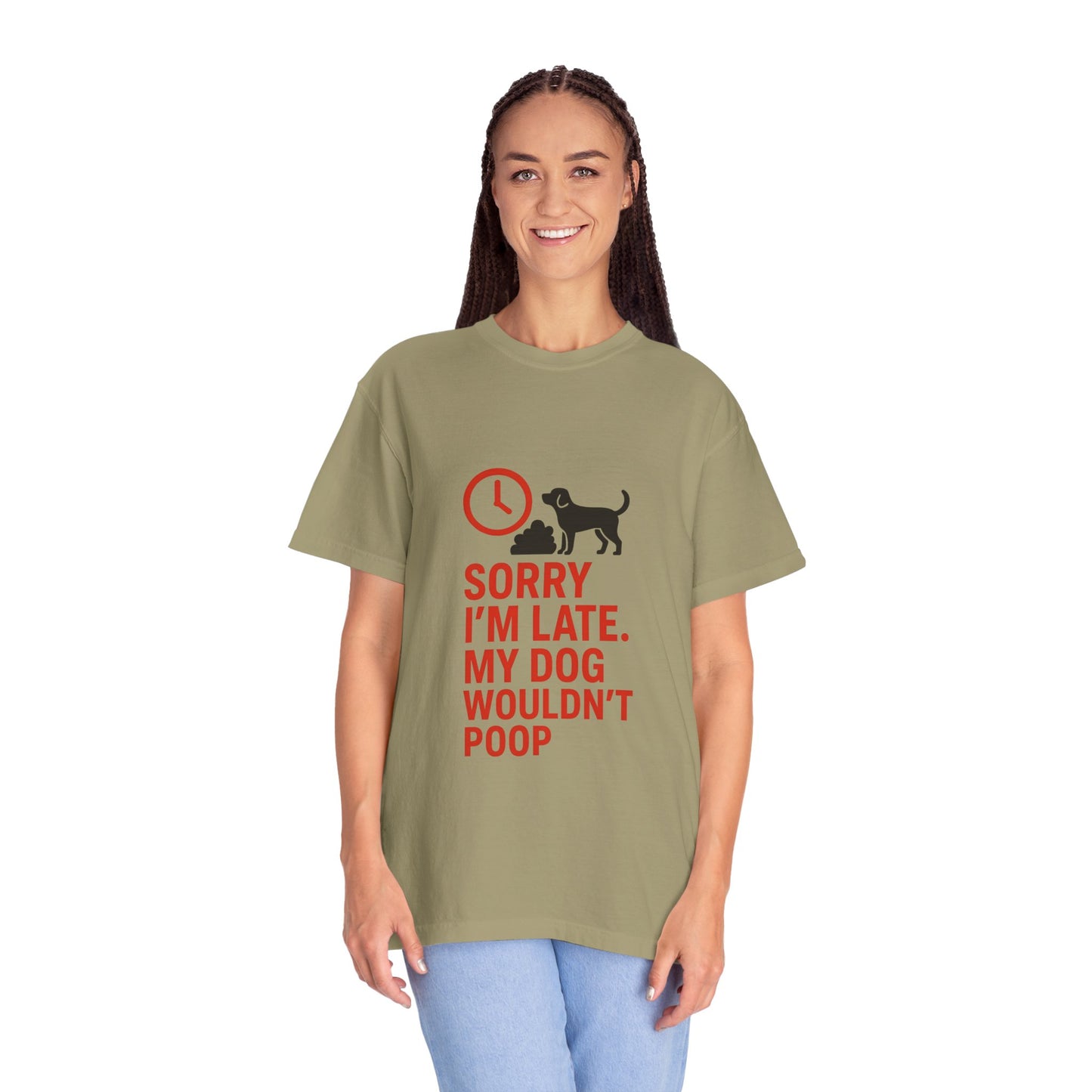 Funny Dog Lover T-Shirt, Sorry I'm Late, Pet Owner Gift, Unisex Tee, Casual Humor Shirt, Dog Mom, Dog Dad Tee