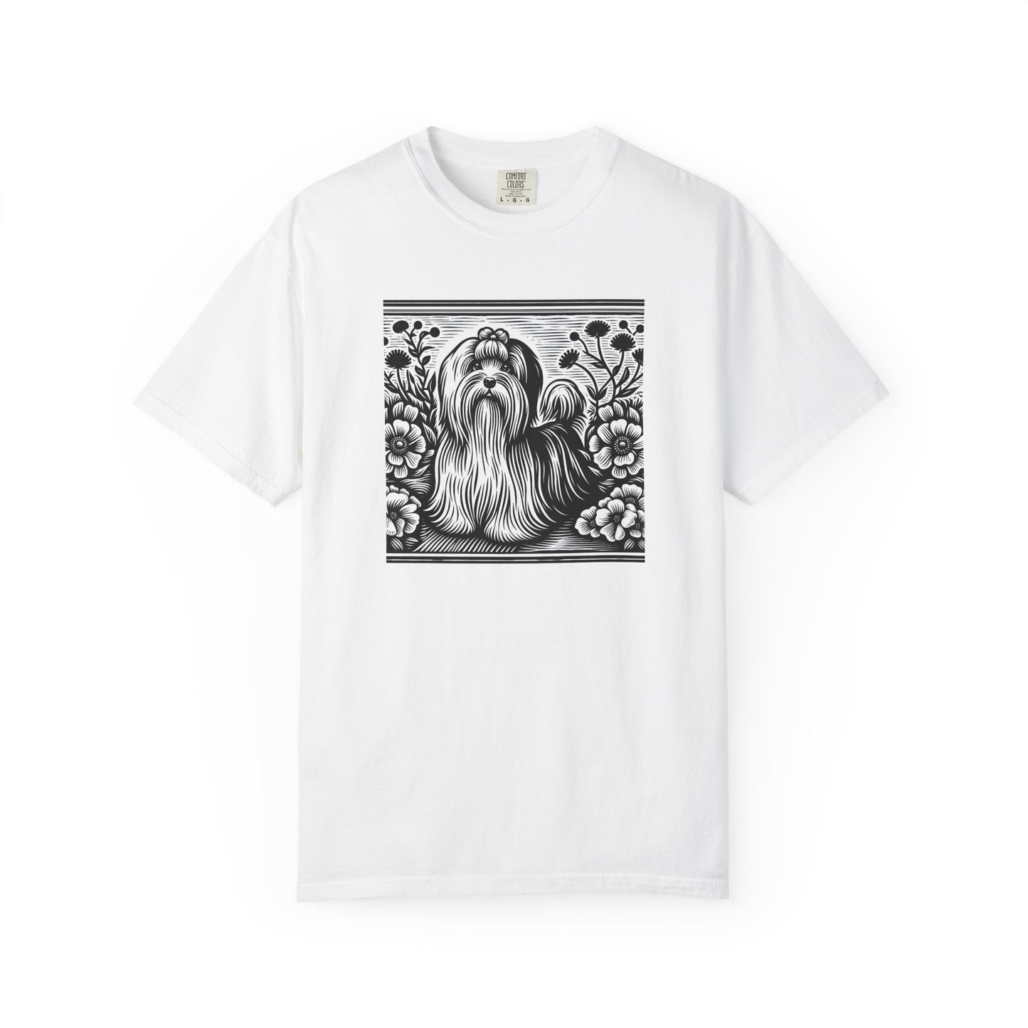 Havanese - Unisex Garment-Dyed T-shirt with Floral Dog Design - Perfect for Pet Lovers