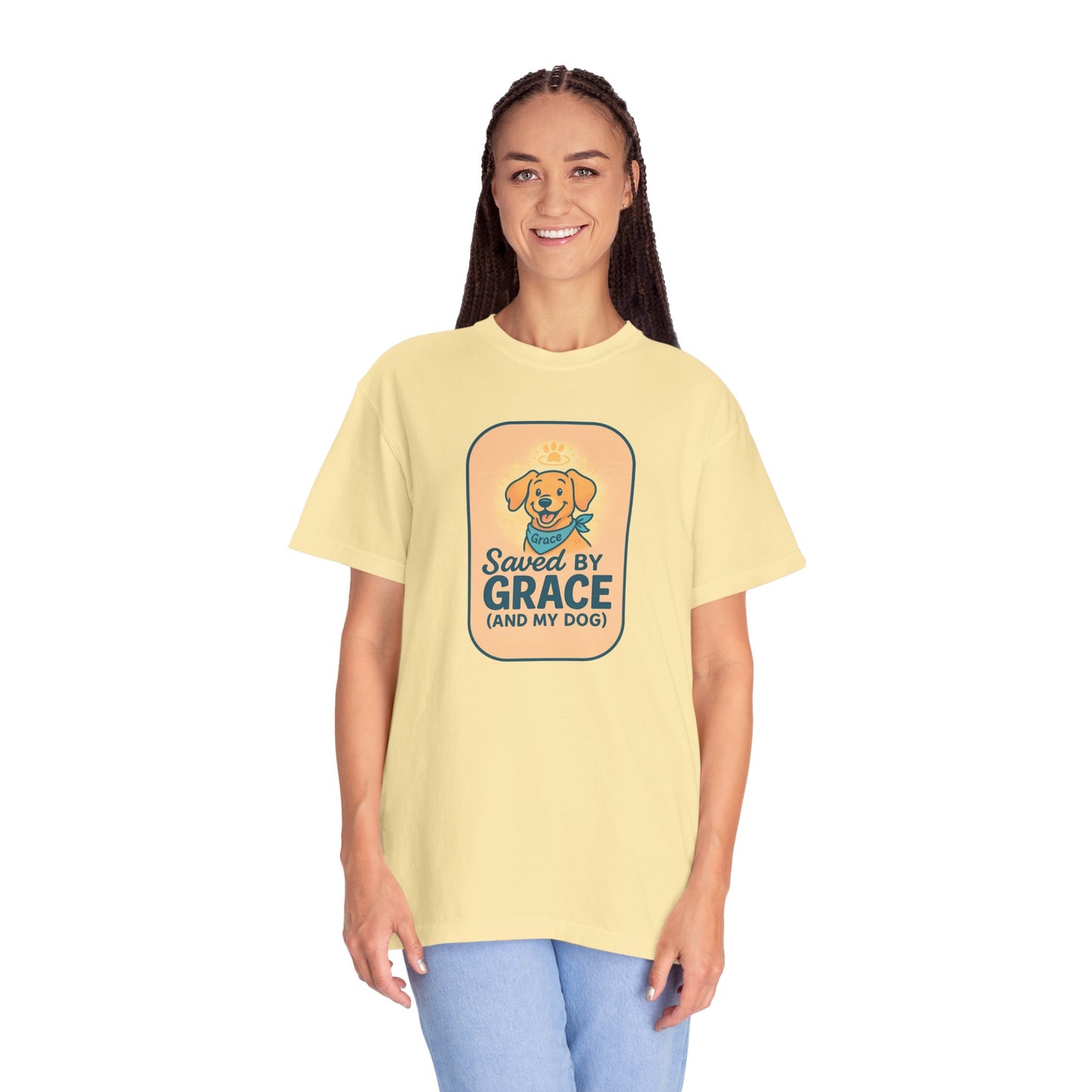 Dog Lover's Saved by Grace T-Shirt, Pet Lover Gift, Casual Tee, Birthday, Dog Adoption, Unisex Fashion, Cute Animal Shirt