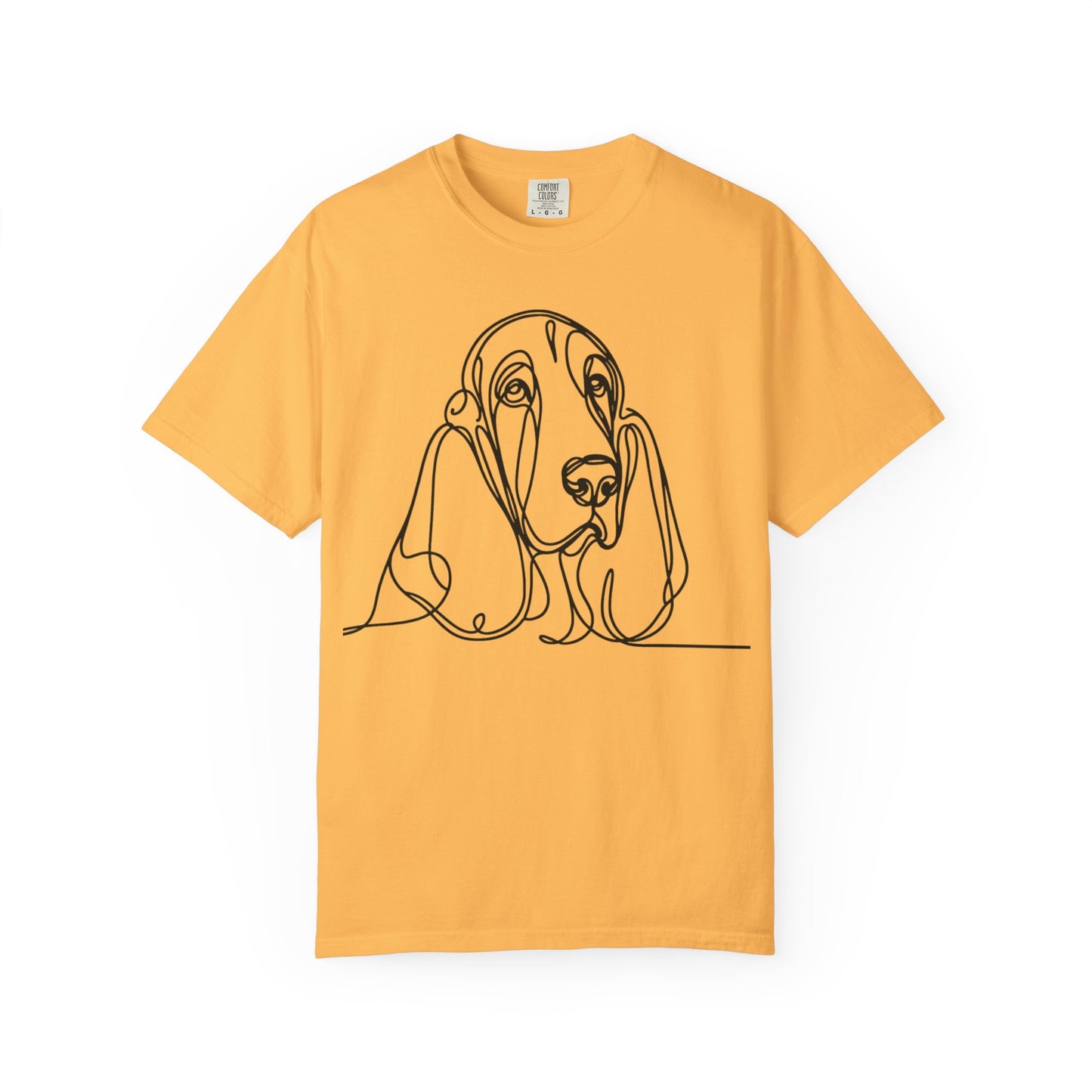 Basset Hound Line Art T-Shirt | Unisex Garment-Dyed Tee