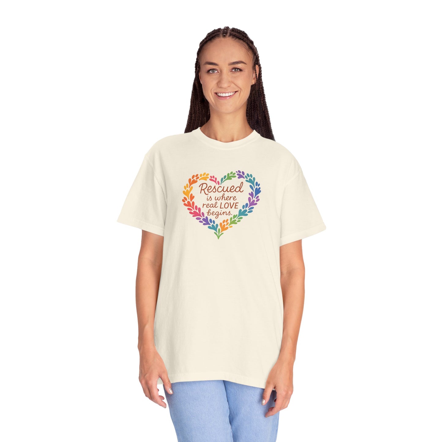 Heartwarming Rescue T-Shirt for Animal Lovers, Gift for Pet Owners, Adoption Day, Love Your Pet, Eco-Friendly Apparel