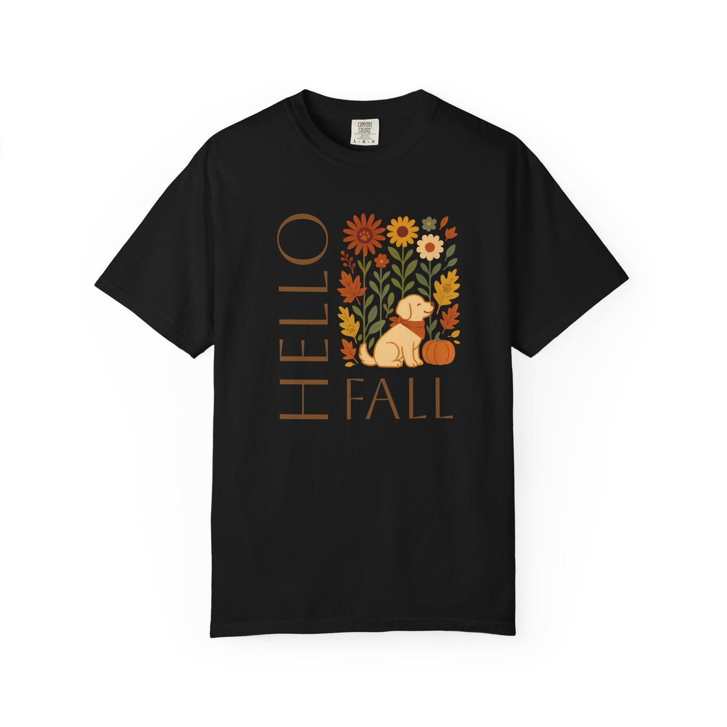 Autumn Floral Dog T-Shirt, Hello Fall