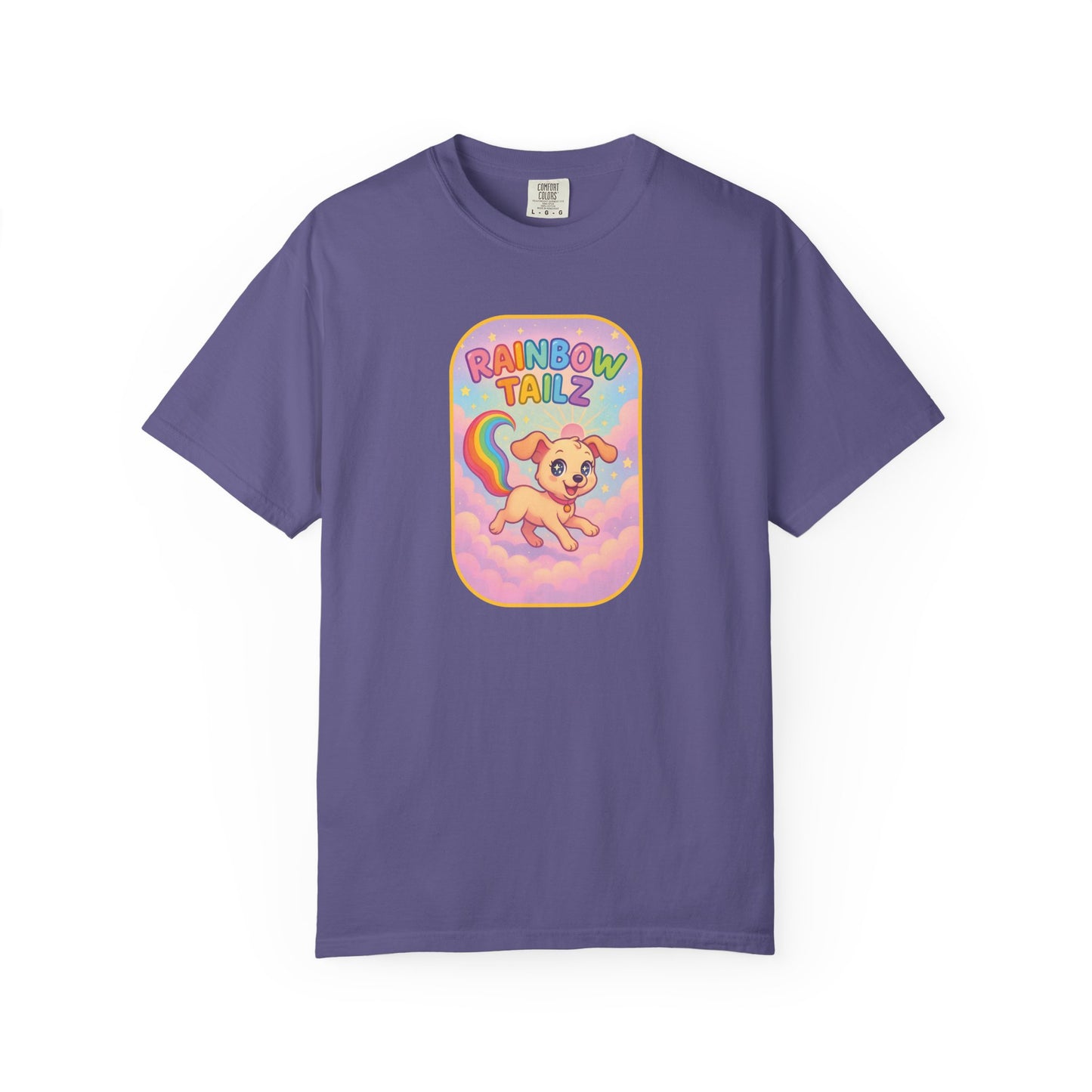 Cute Pet T-Shirt, Rainbow Tail Tee, Graphic Tee for Dog Lovers, Birthday Gift, Cozy Casual Wear, Mother's Day Gift