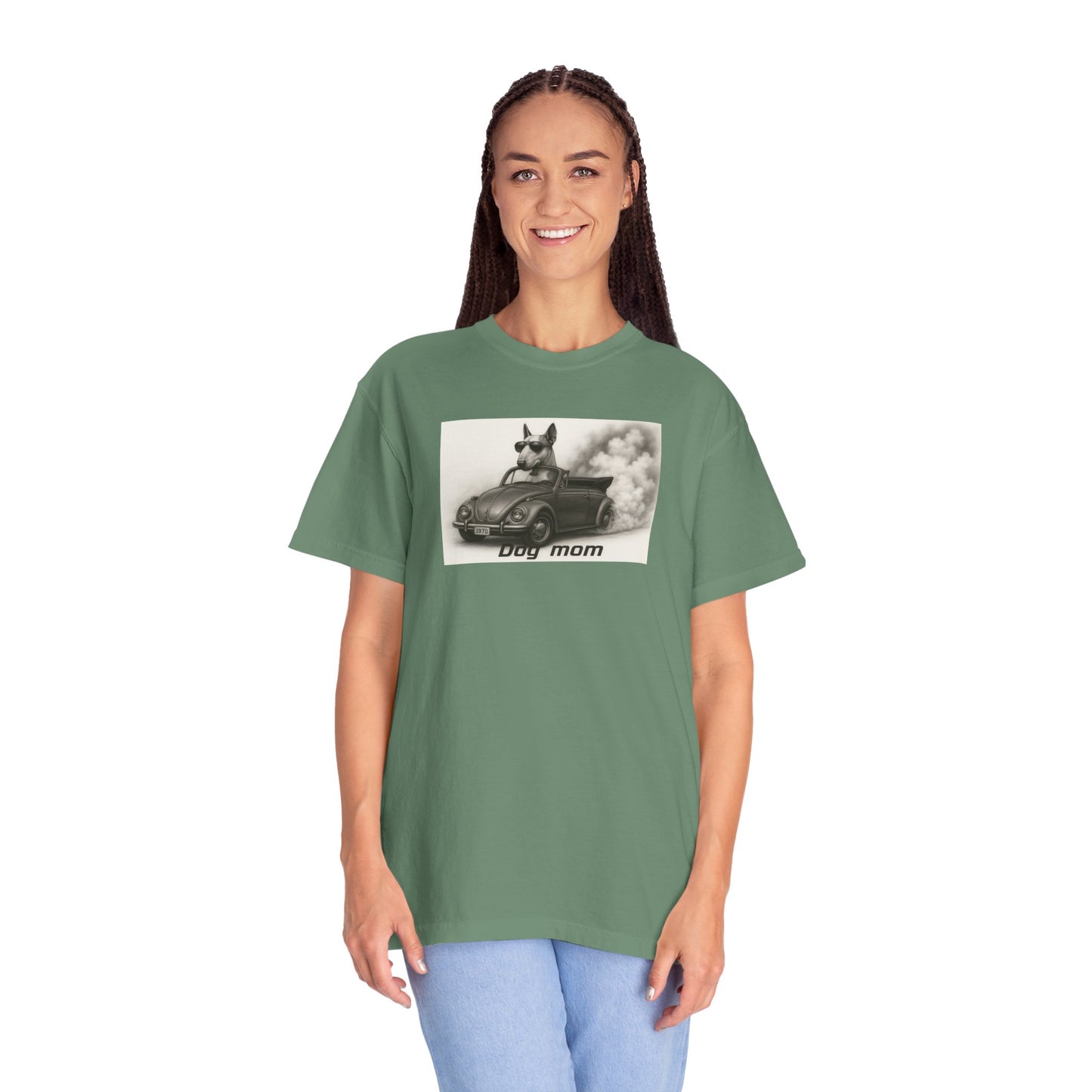 Dog Mom - Bull Terrier - “Cool Dogs in Cool Cars” T-Shirt Collection