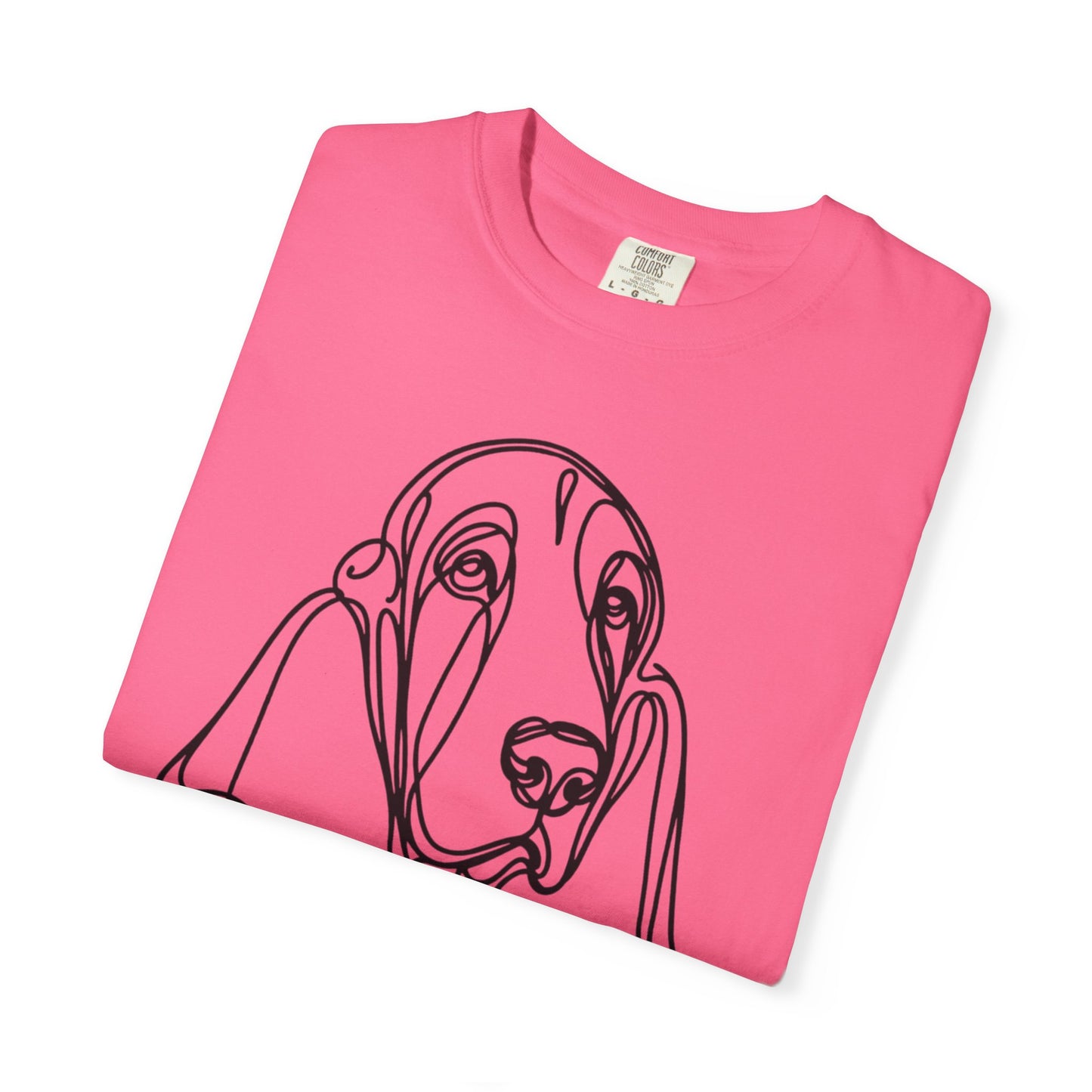 Basset Hound Line Art T-Shirt | Unisex Garment-Dyed Tee