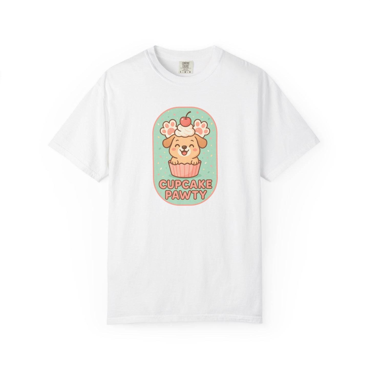 Cute Dog Cupcake Pawty Unisex T-shirt, Perfect for Animal Lovers, Pet Birthdays, Gifts, Casual Wear, Fun Gatherings, Dog Celebrations