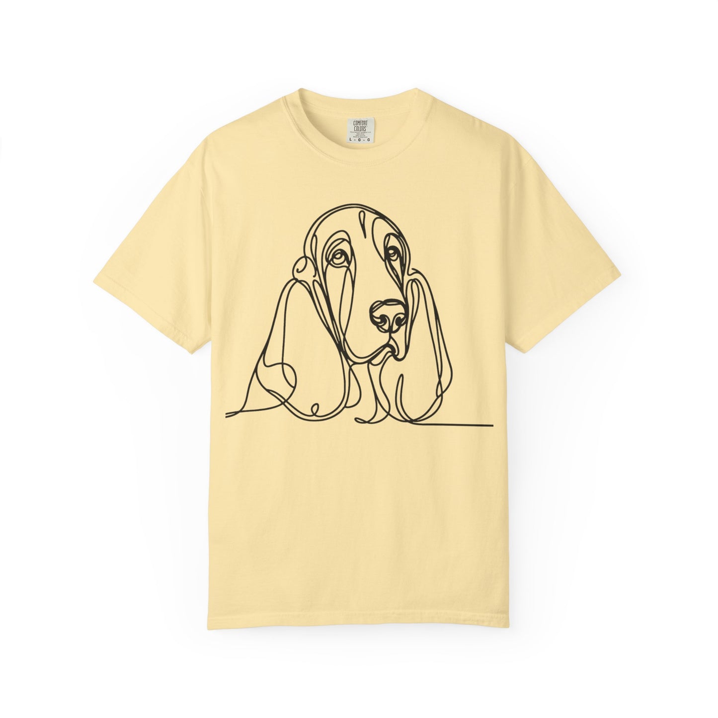 Basset Hound Line Art T-Shirt | Unisex Garment-Dyed Tee