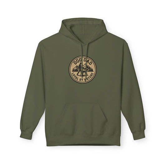 Dog Dad Fleece Hoodie, Unisex Softstyle Hooded Sweatshirt, Perfect Gift for Dog Lovers, Comfortable and Stylish