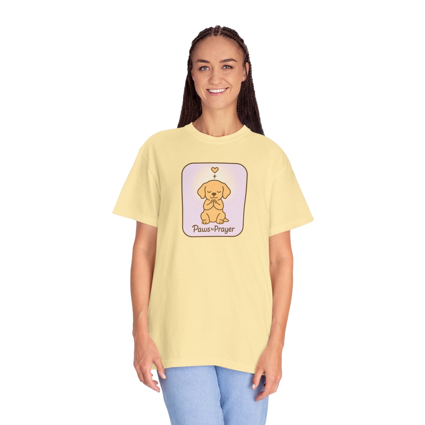 Prayerful Paws Unisex T-Shirt, Dog Lover Gift, Cute Pet Tee, Animal Prayer Shirt, Casual Animal Tees, Gift for Dog Owners