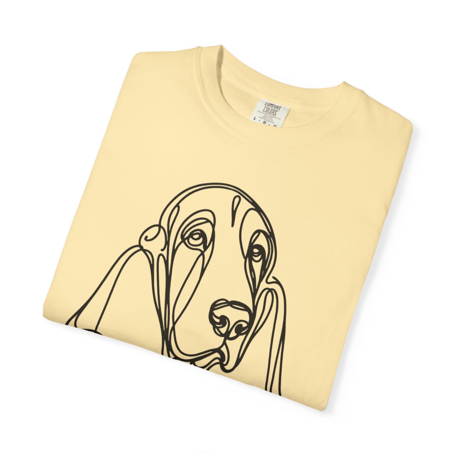 Basset Hound Line Art T-Shirt | Unisex Garment-Dyed Tee