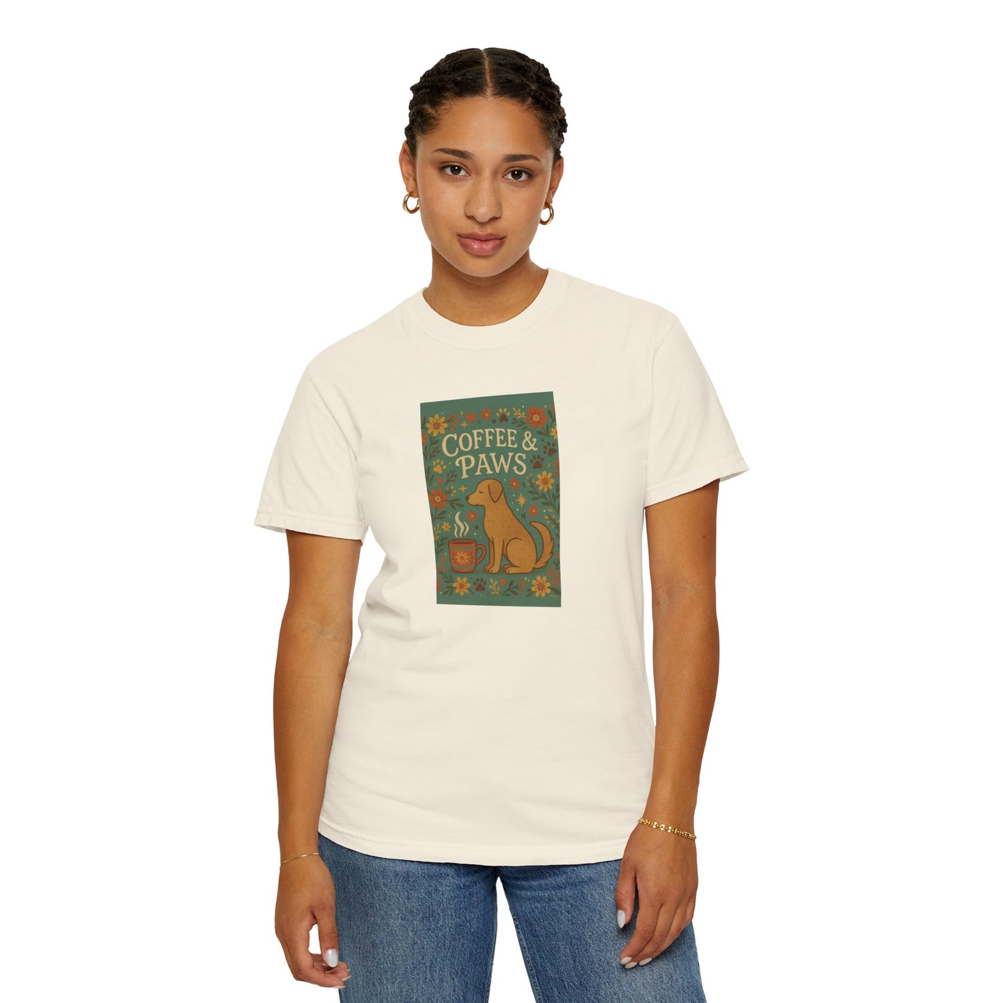 Coffee & Paws Unisex Garment-Dyed T-Shirt
