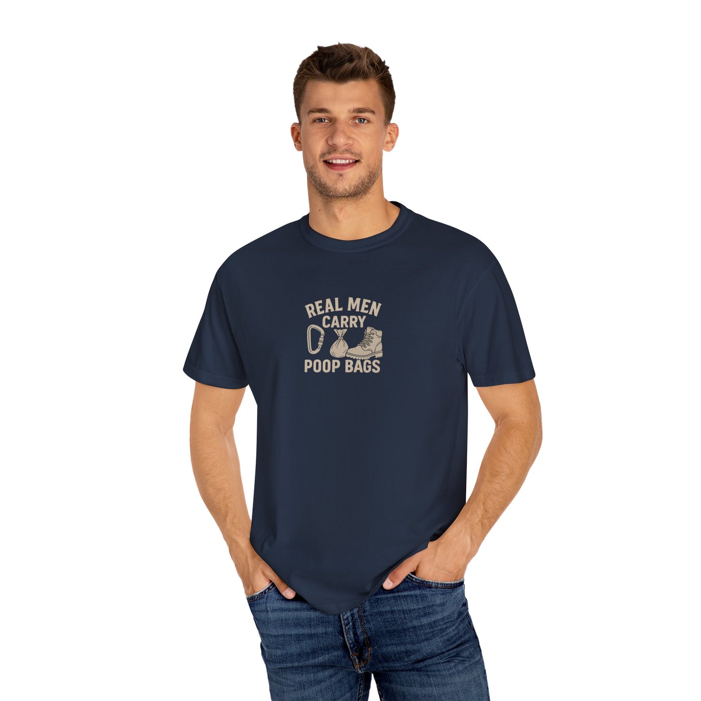 Real Men Carry Poop Bags Dog Dad T-Shirt
