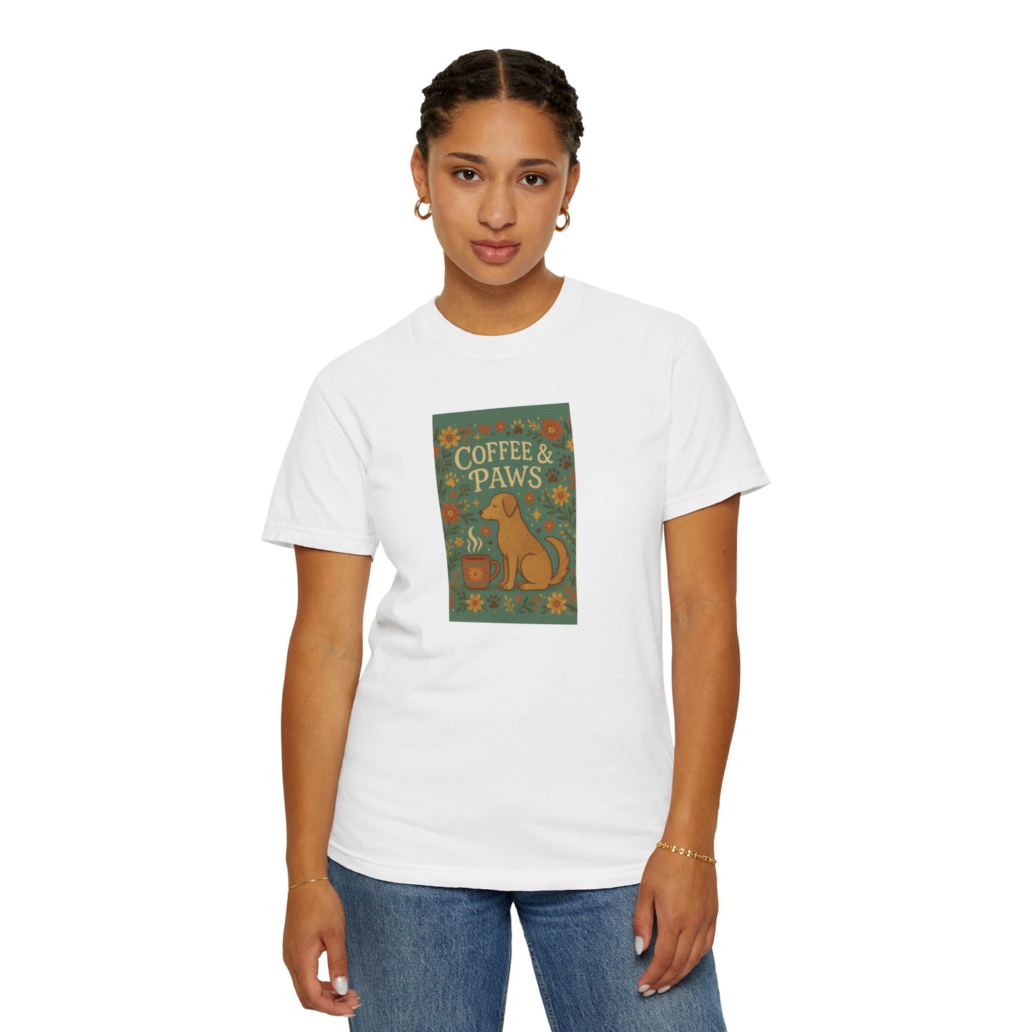 Coffee & Paws Unisex Garment-Dyed T-Shirt