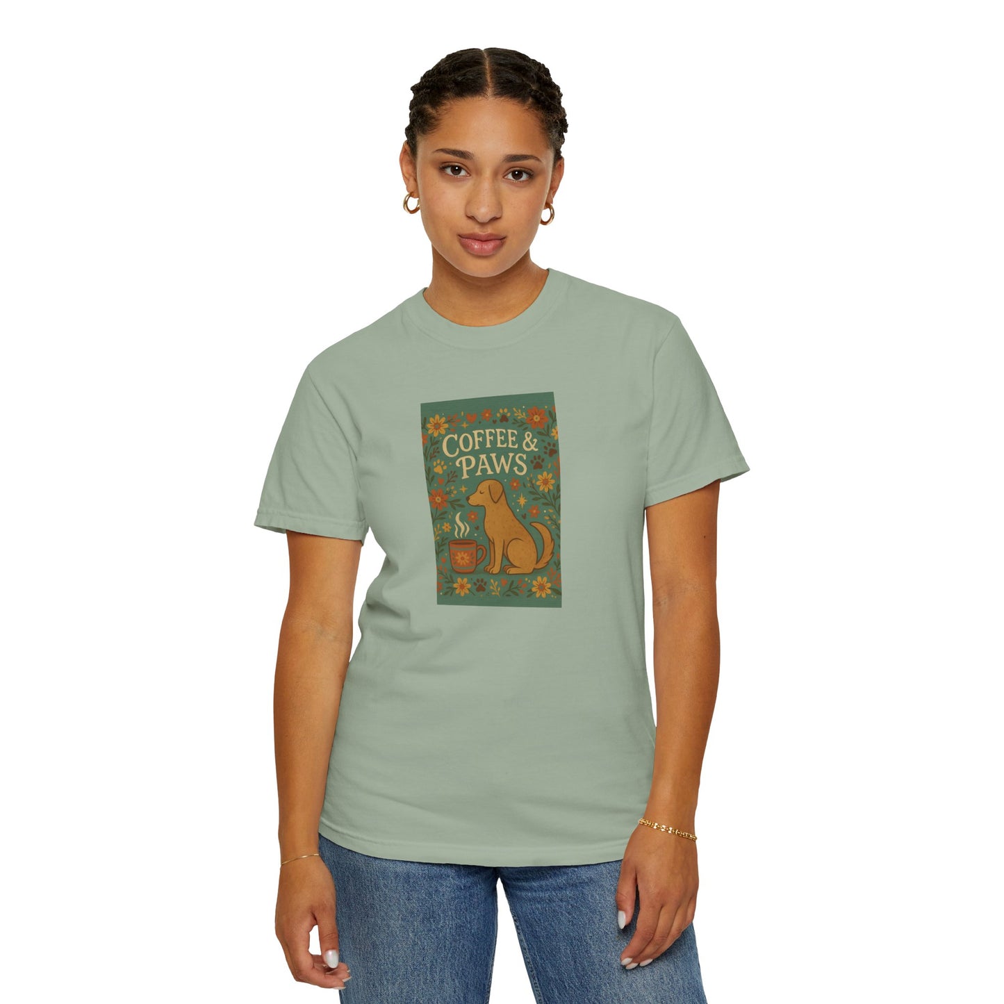 Coffee & Paws Unisex Garment-Dyed T-Shirt