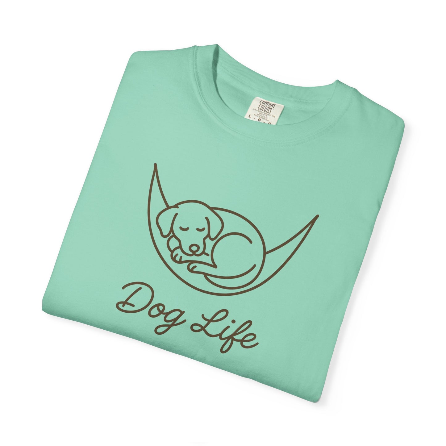 Dog Life Unisex Garment-Dyed T-Shirt, Pet Lover Tee, Dog Owner Gift, Casual Dog T-Shirt, Animal Lover Apparel, Comfortable Everyday Wear