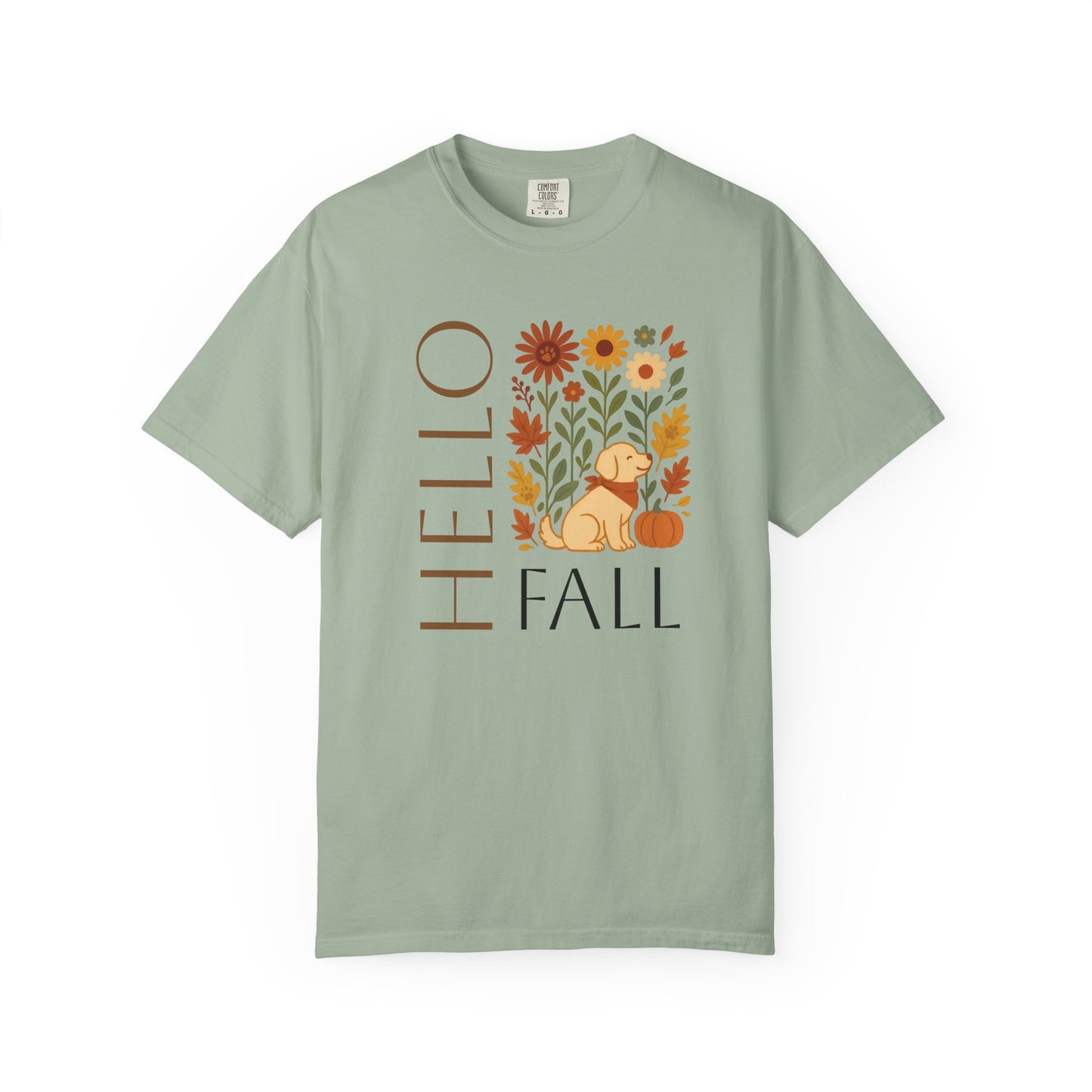 Autumn Floral Dog T-Shirt, Hello Fall