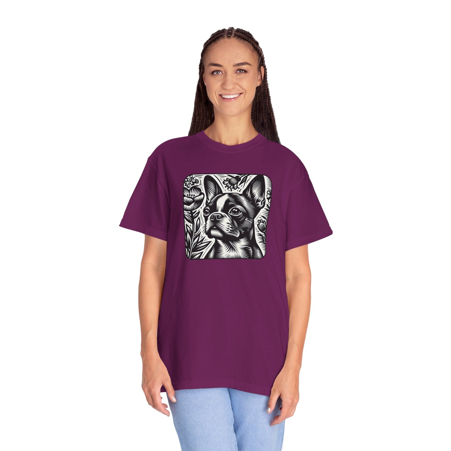 Vintage French Bulldog T-Shirt - Unisex Garment-Dyed Tee