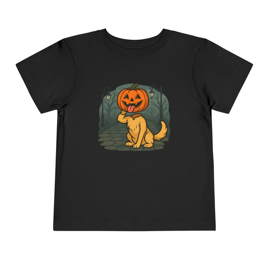 Cute Halloween Toddler Tee, Pumpkin Dog Shirt, Kids Short Sleeve Tee, Fall Apparel, Halloween Costume Top