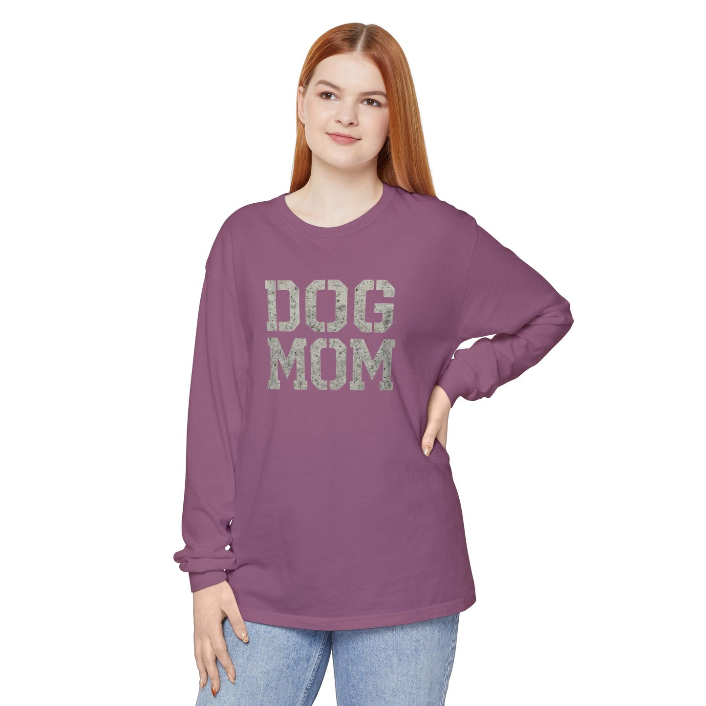 Dog Mom Long Sleeve T-Shirt, Perfect Gift for Pet Lovers, Birthday Gift, Dog Owner Apparel, Mother's Day Gift, Casual Wear