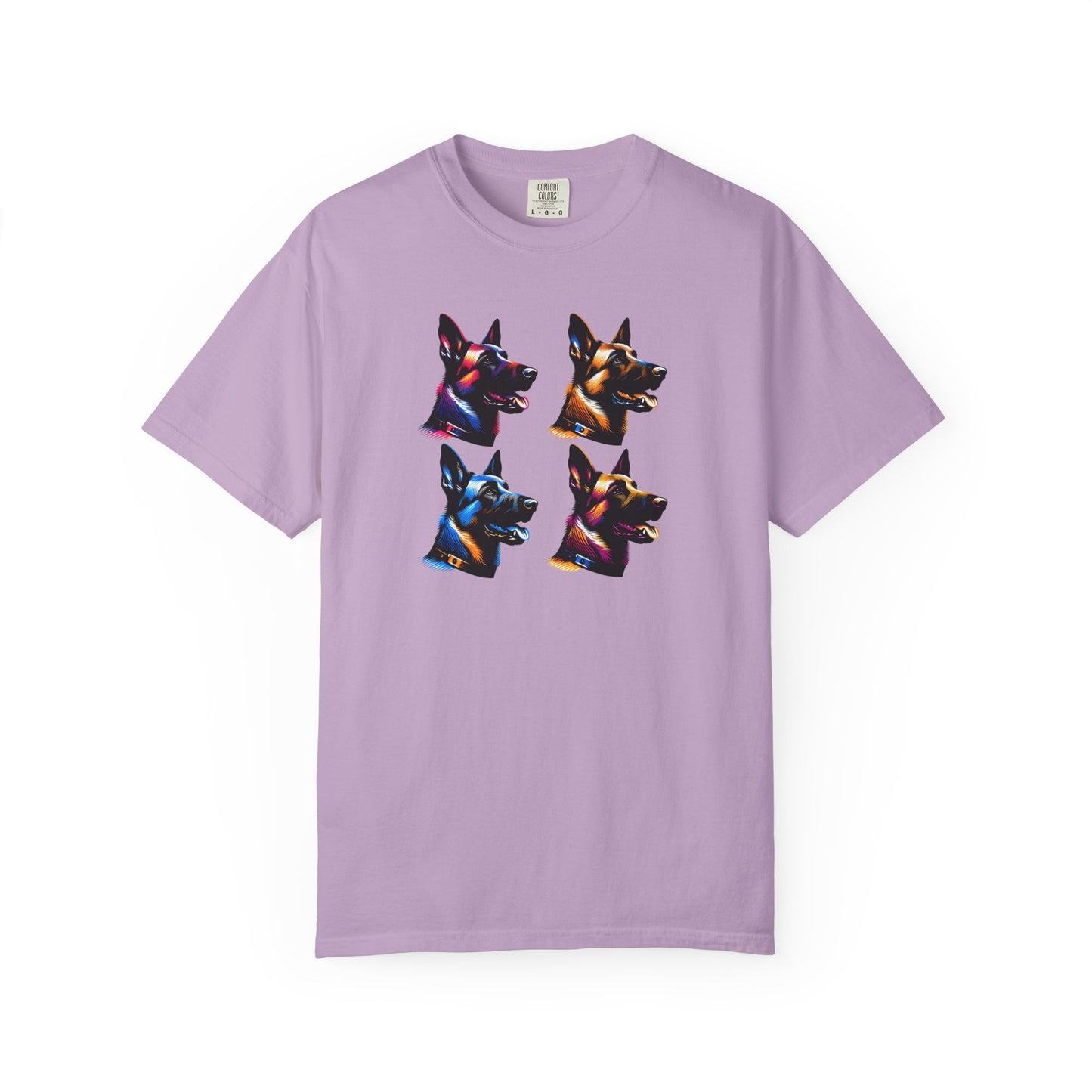 Colorful Belgium Malinois Portrait Unisex Garment-Dyed T-Shirt