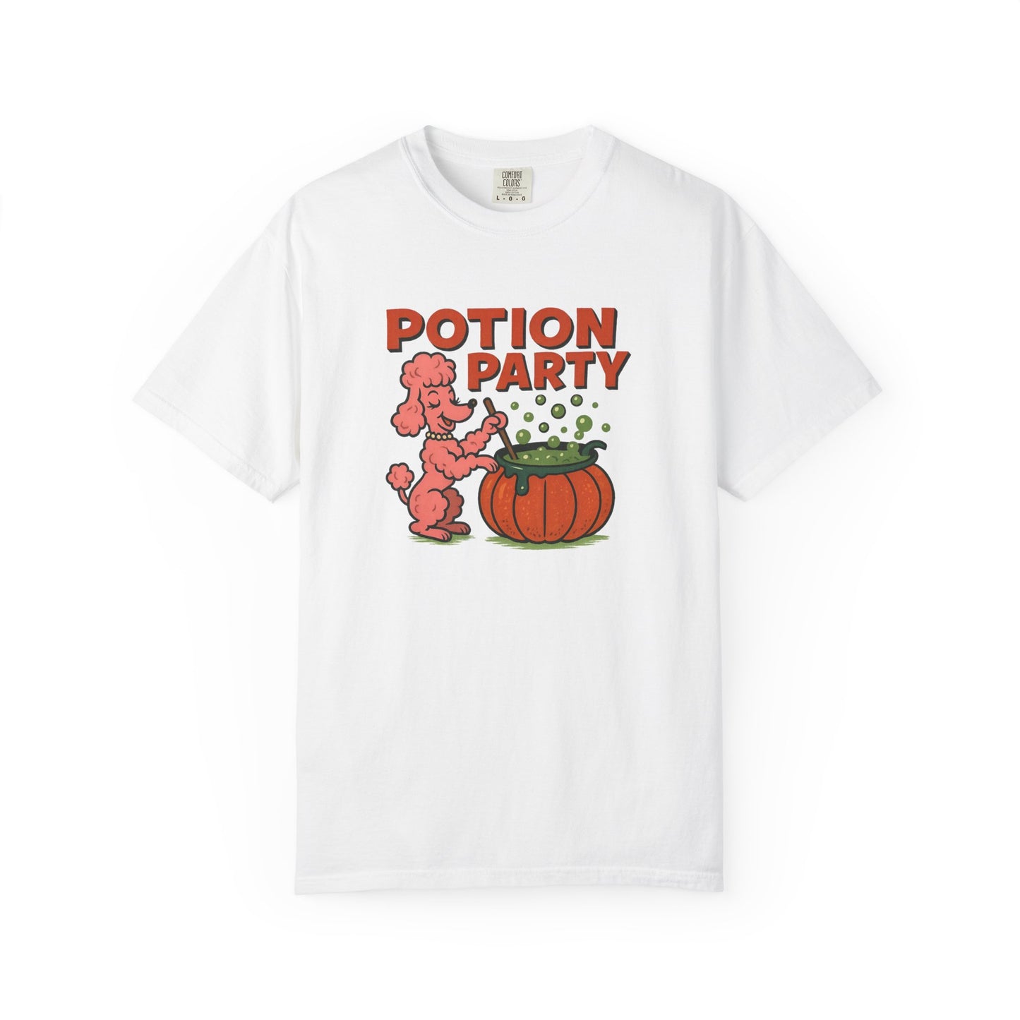 Potion Party Unisex Garment-Dyed T-Shirt | Fun Dog Design, Halloween Tee, Gift for Pet Lovers, Party Shirt, Cute Fall Top