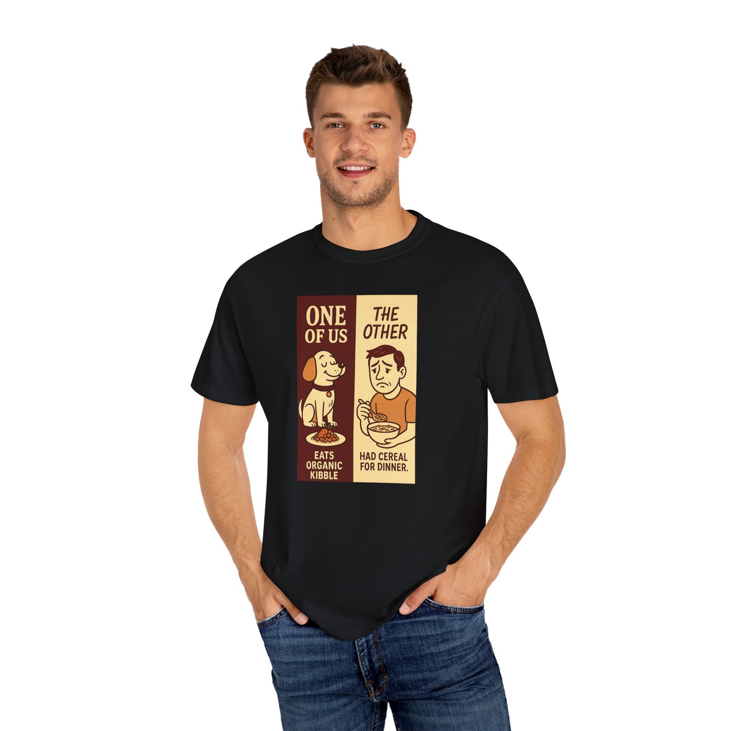 Organic Kibble T-Shirt, Funny Pet Lover Tee, Casual Unisex Apparel, Dog and Cat Humor, Gift for Animal Lovers