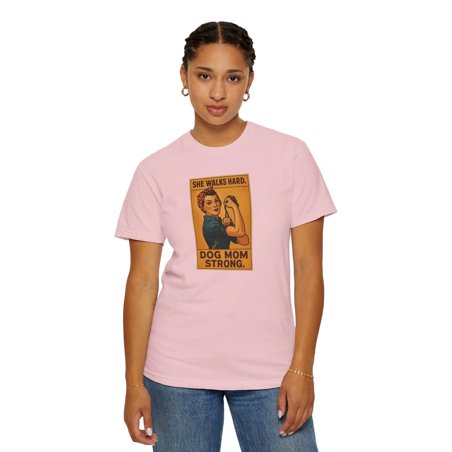 Dog Mom Strong T-Shirt, Gift for Dog Lovers, Cute Pet Owner Apparel, Makes A Great Dog Mom Gift, Unique Dog Mom Shirt