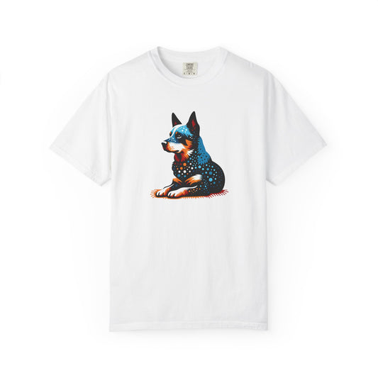 Vintage Blue Heeler Art Unisex Garment-Dyed T-shirt - Pet Lover's Gift