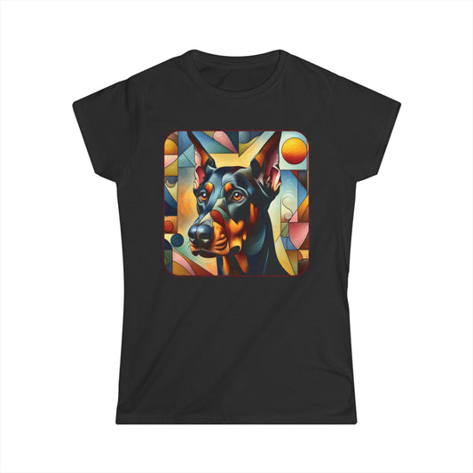Women's Tee - Doberman Pincher Petcasso Graphic Print