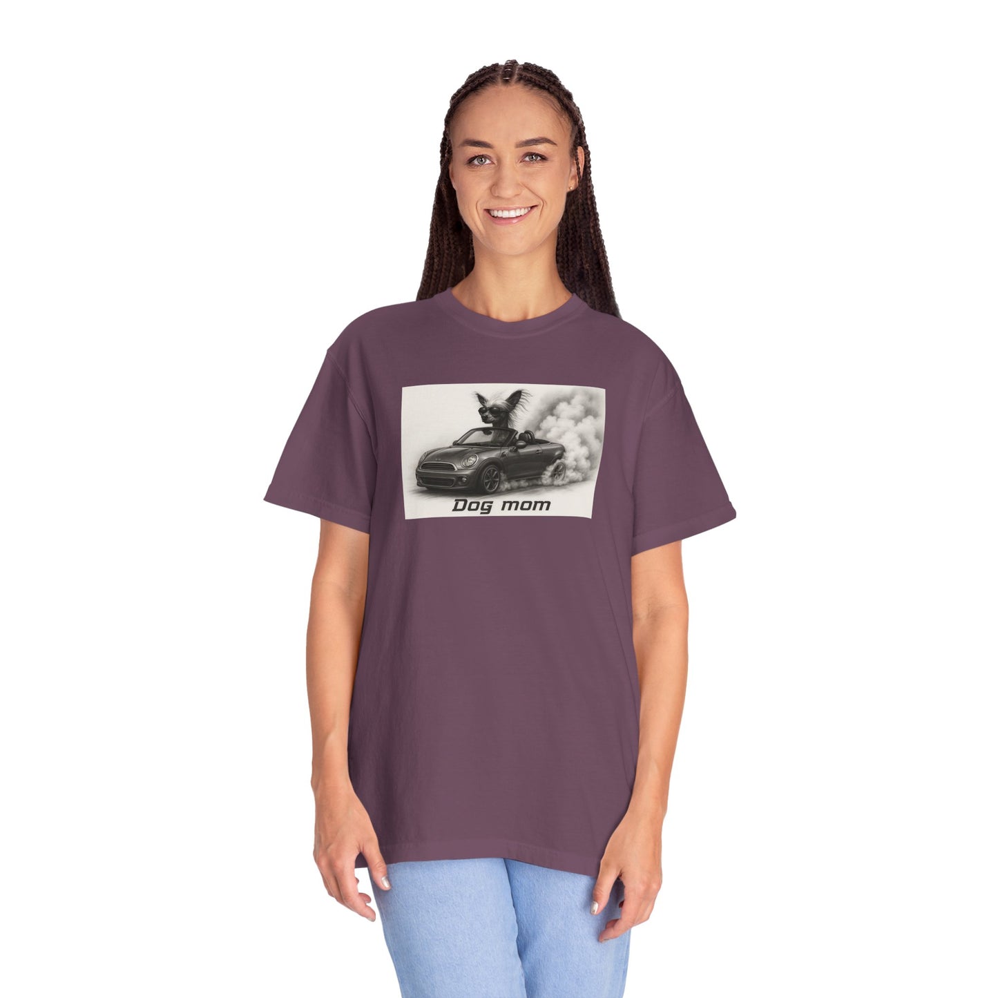 Dog Mom - Chinese Crested- “Cool Dogs in Cool Cars” T-Shirt Collection