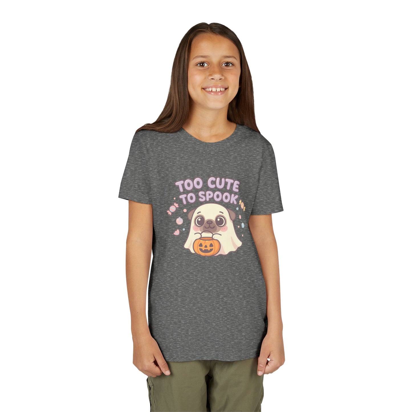Cute Halloween Ghost Youth Tee, Spooky Shirt for Kids, Halloween Apparel, Trick or Treat T-Shirt, Funny Kids' Shirt