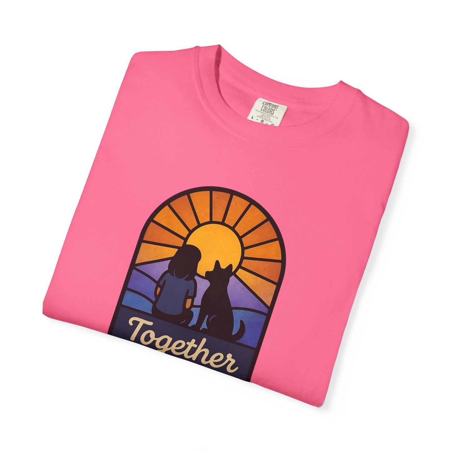 Together Sunset Graphic T-Shirt, Unisex Tee for Families, Casual Wear, Gift for Nature Lovers, Summer Vibe Apparel, Retro Style Shirt