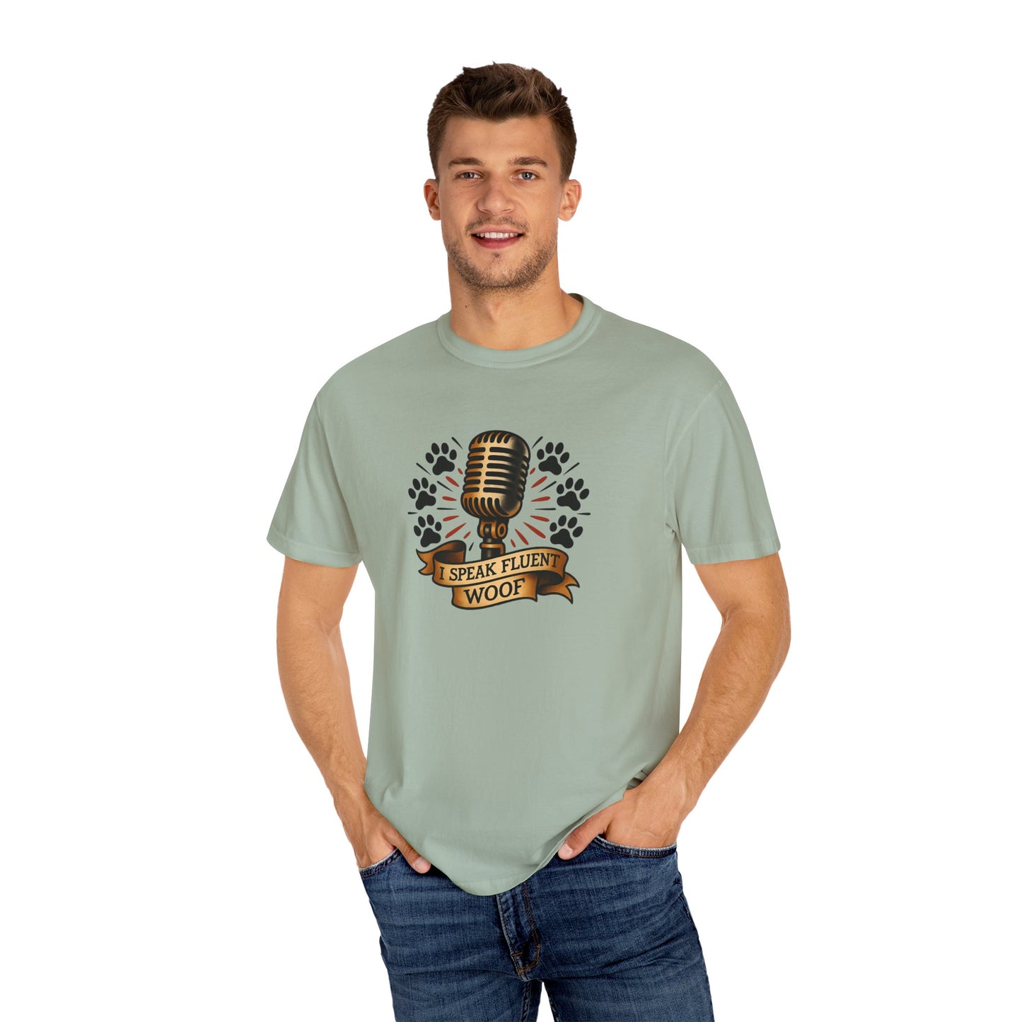 Fluent Woof T-Shirt - Funny Dog Lover Tee