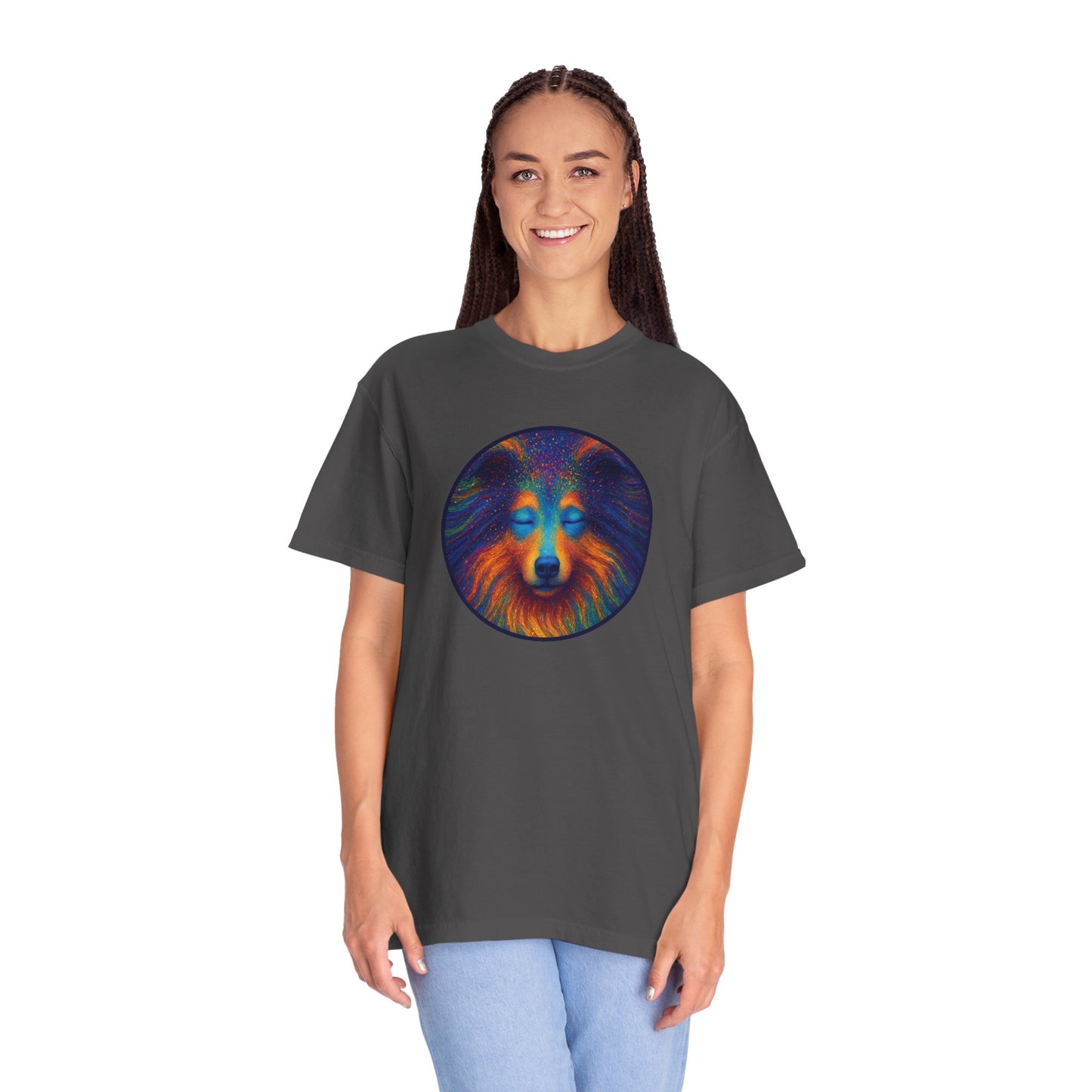 Vibrant Art T-Shirt, Psychedelic Collie Shirt