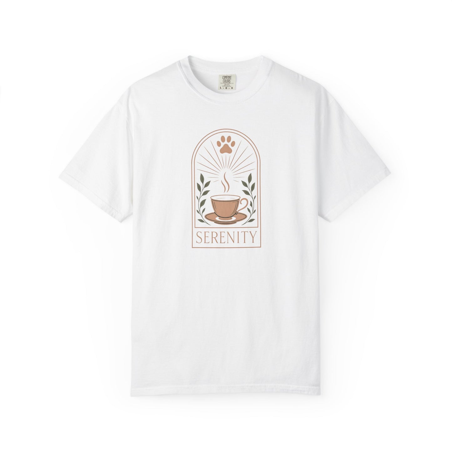 Serenity Coffee and Paws T-Shirt, Unisex Garment-Dyed Tee for Comfort, Perfect Gift for Pet Owners, Relaxation Apparel, Summer Casual [...]