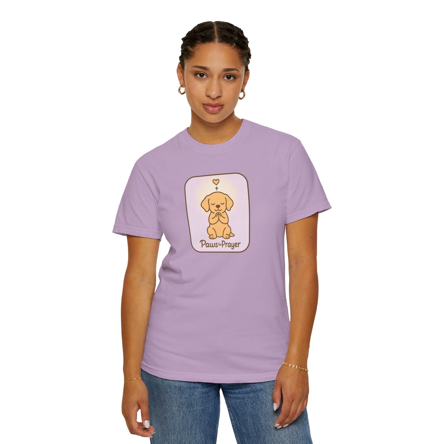 Prayerful Paws Unisex T-Shirt, Dog Lover Gift, Cute Pet Tee, Animal Prayer Shirt, Casual Animal Tees, Gift for Dog Owners