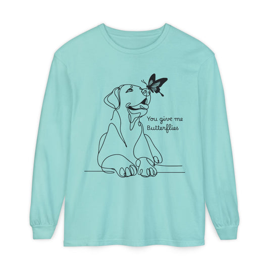 You Give Me Butterflies Dog Long Sleeve T-Shirt