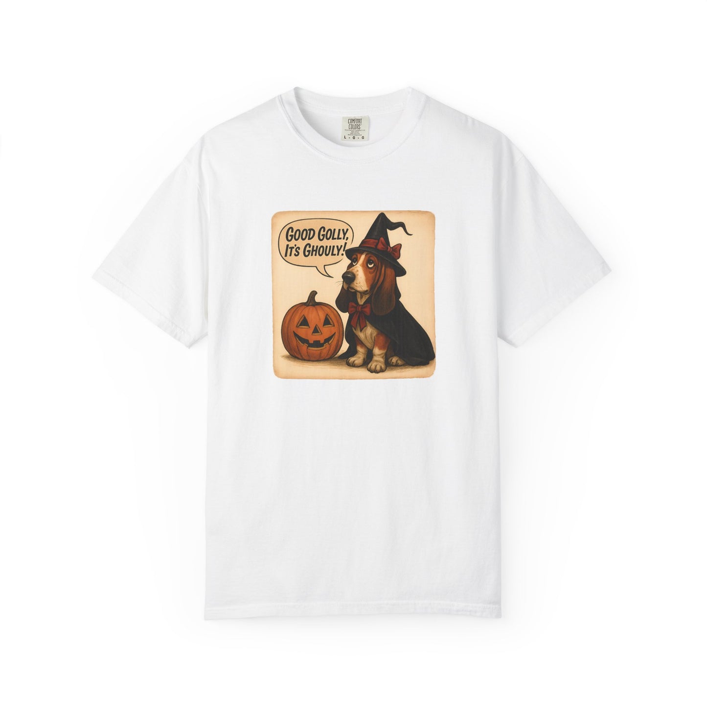 Halloween-Themed Unisex T-Shirt, Whimsical Dog Design, Cute Witch Shirt, Fall Fashion Top, Trick or Treat Apparel