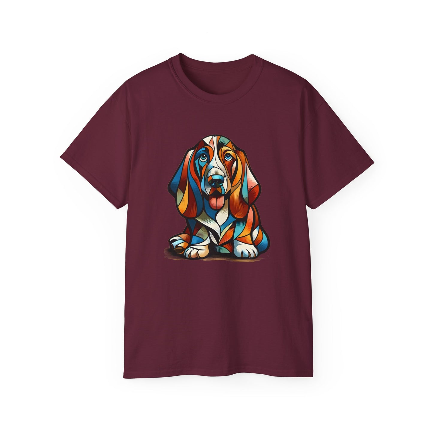 “Petcasso Pup – The Bold Basset Hound Tee”