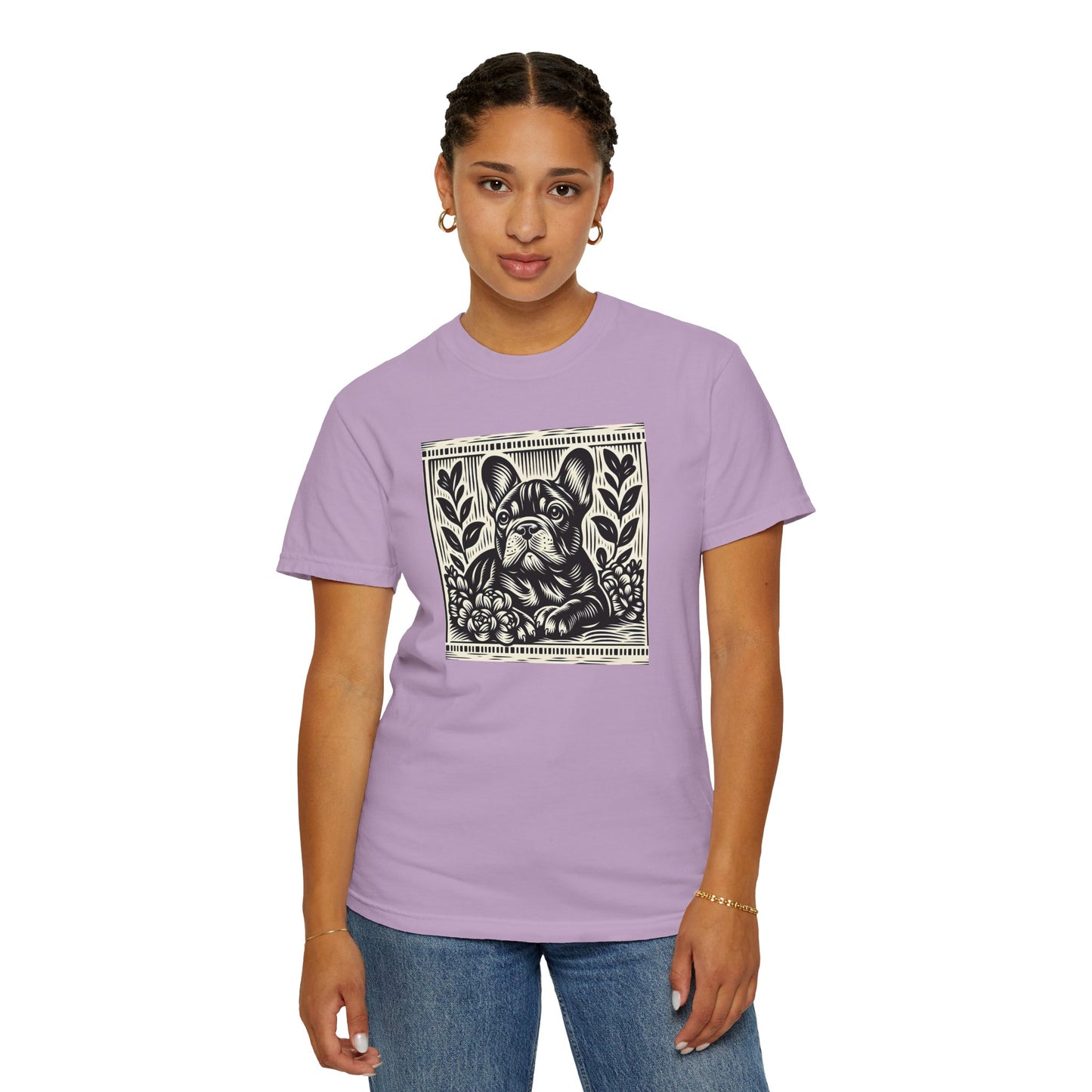 French Bulldog Vintage Graphic T-Shirt - Unisex Garment-Dyed Tee
