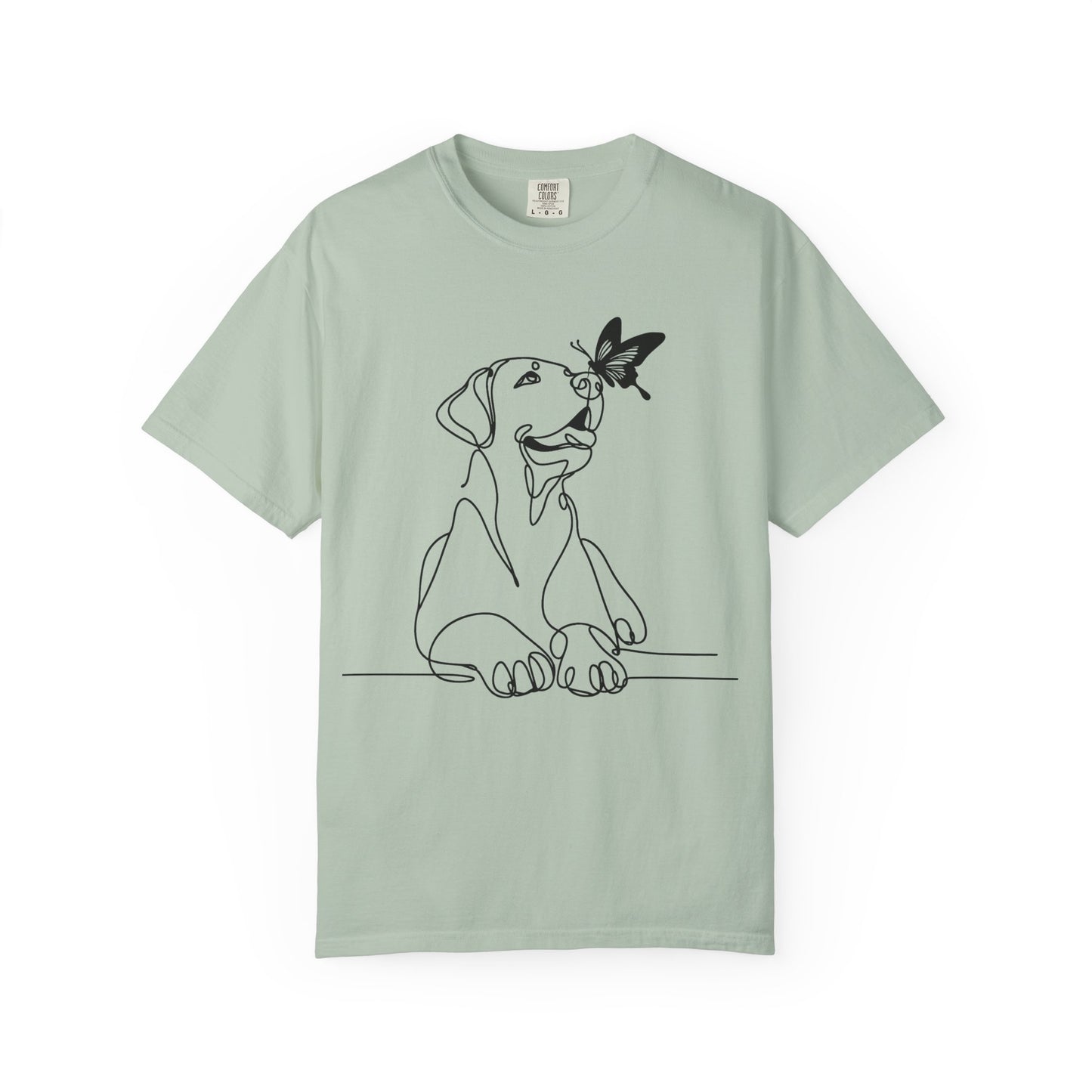 Adorable Dog and Butterfly T-Shirt, Cute Pet Tee, Dog Lover Gift, Casual Wear, Animal Lover Apparel, Birthday Gift for Dog Owners