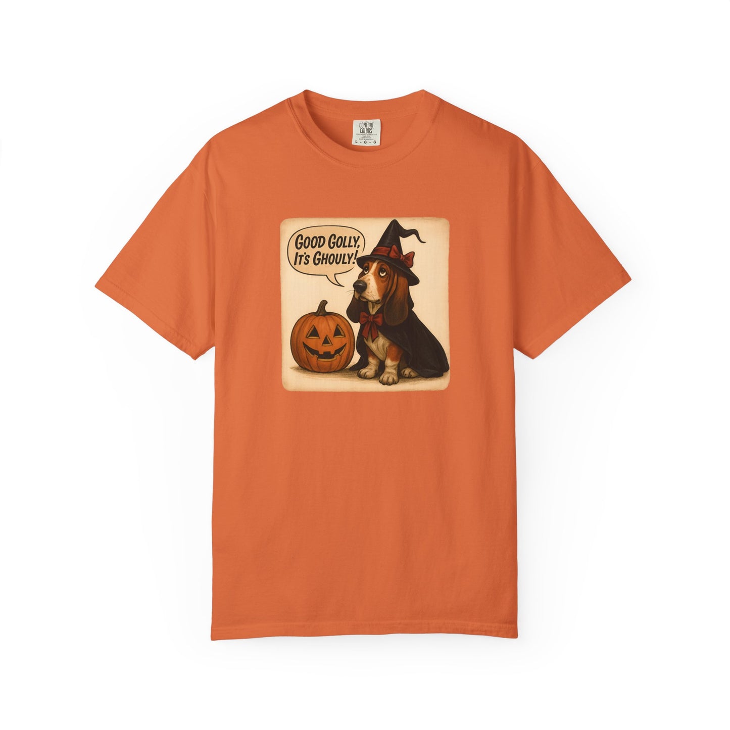 Halloween-Themed Unisex T-Shirt, Whimsical Dog Design, Cute Witch Shirt, Fall Fashion Top, Trick or Treat Apparel