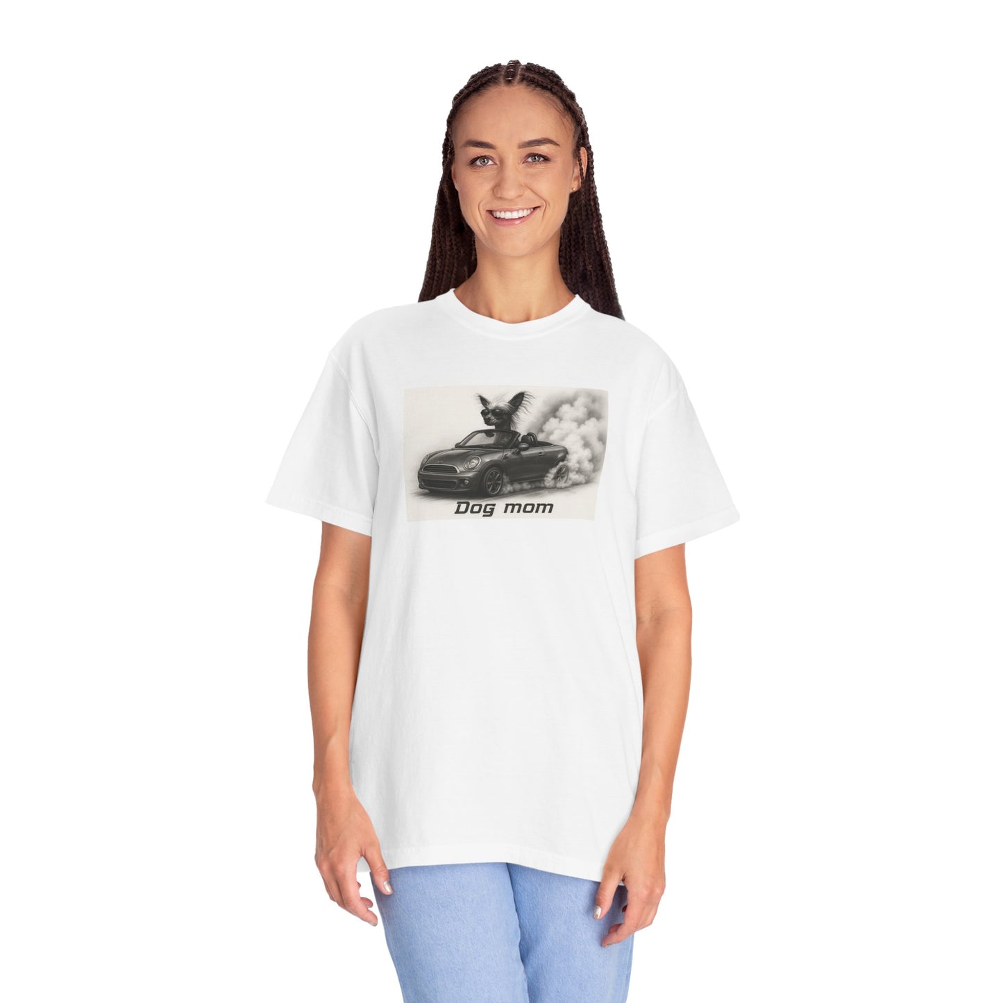 Dog Mom - Chinese Crested- “Cool Dogs in Cool Cars” T-Shirt Collection