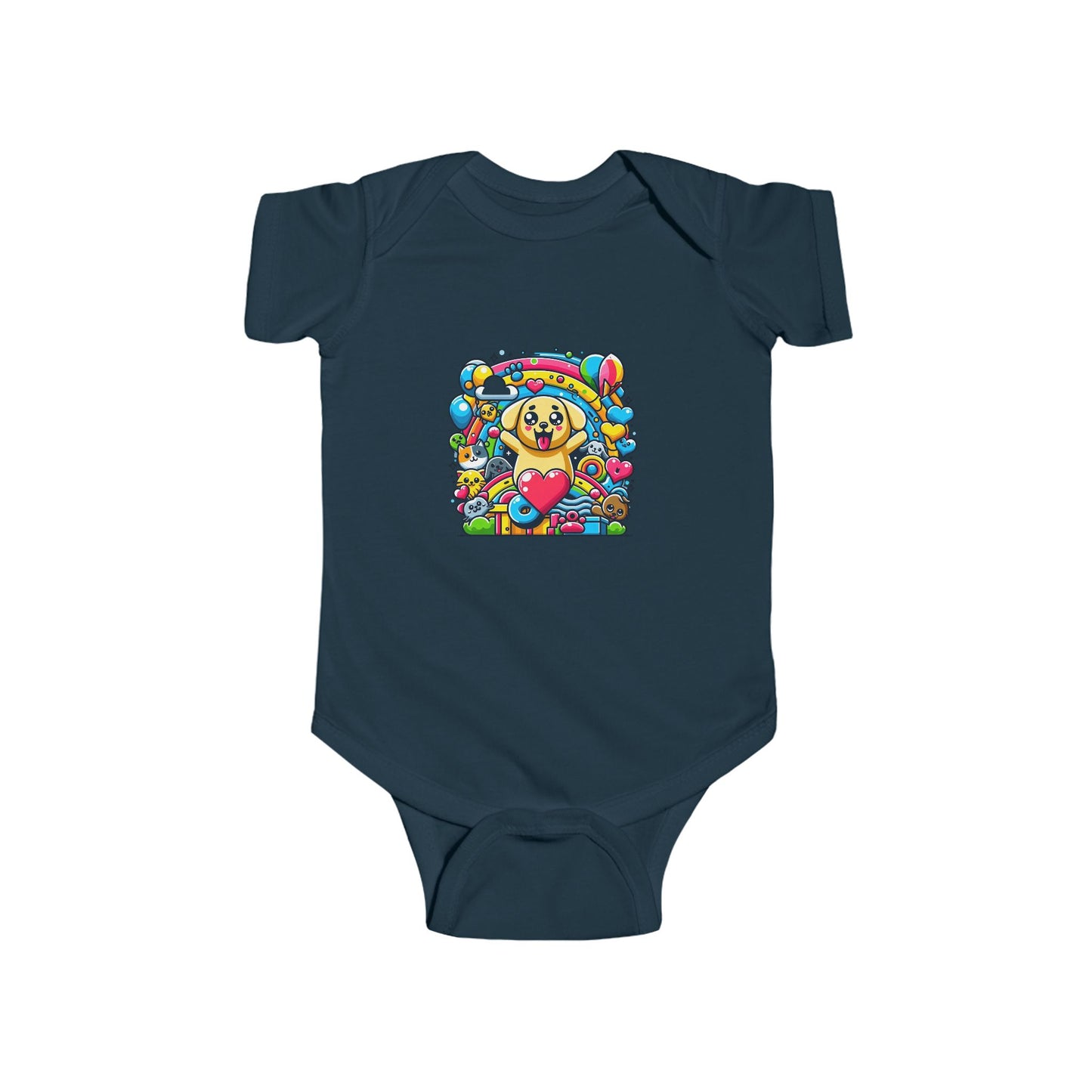 🍼 Tiny Human, Big Pet Love – Color Pop Baby Onesie