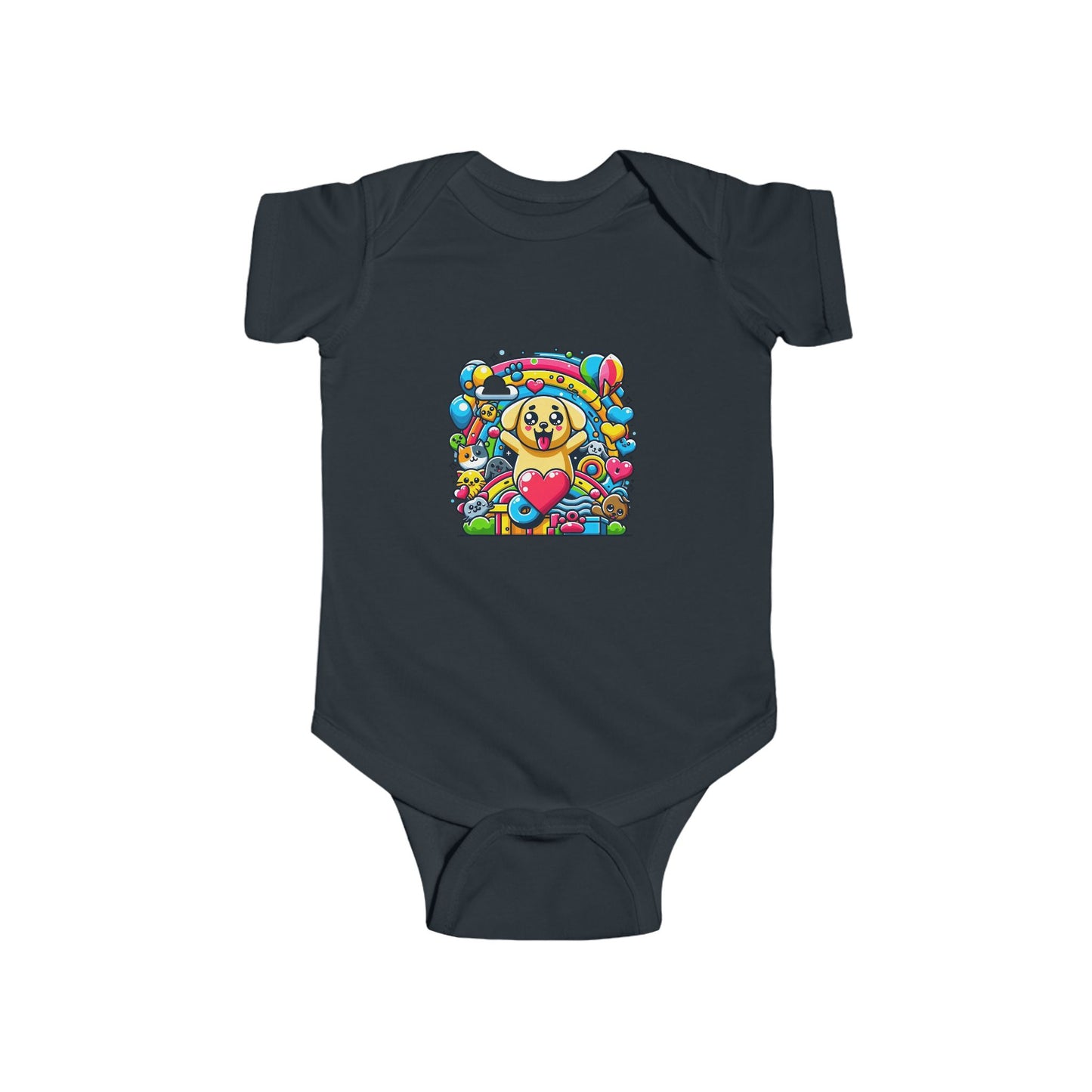 🍼 Tiny Human, Big Pet Love – Color Pop Baby Onesie