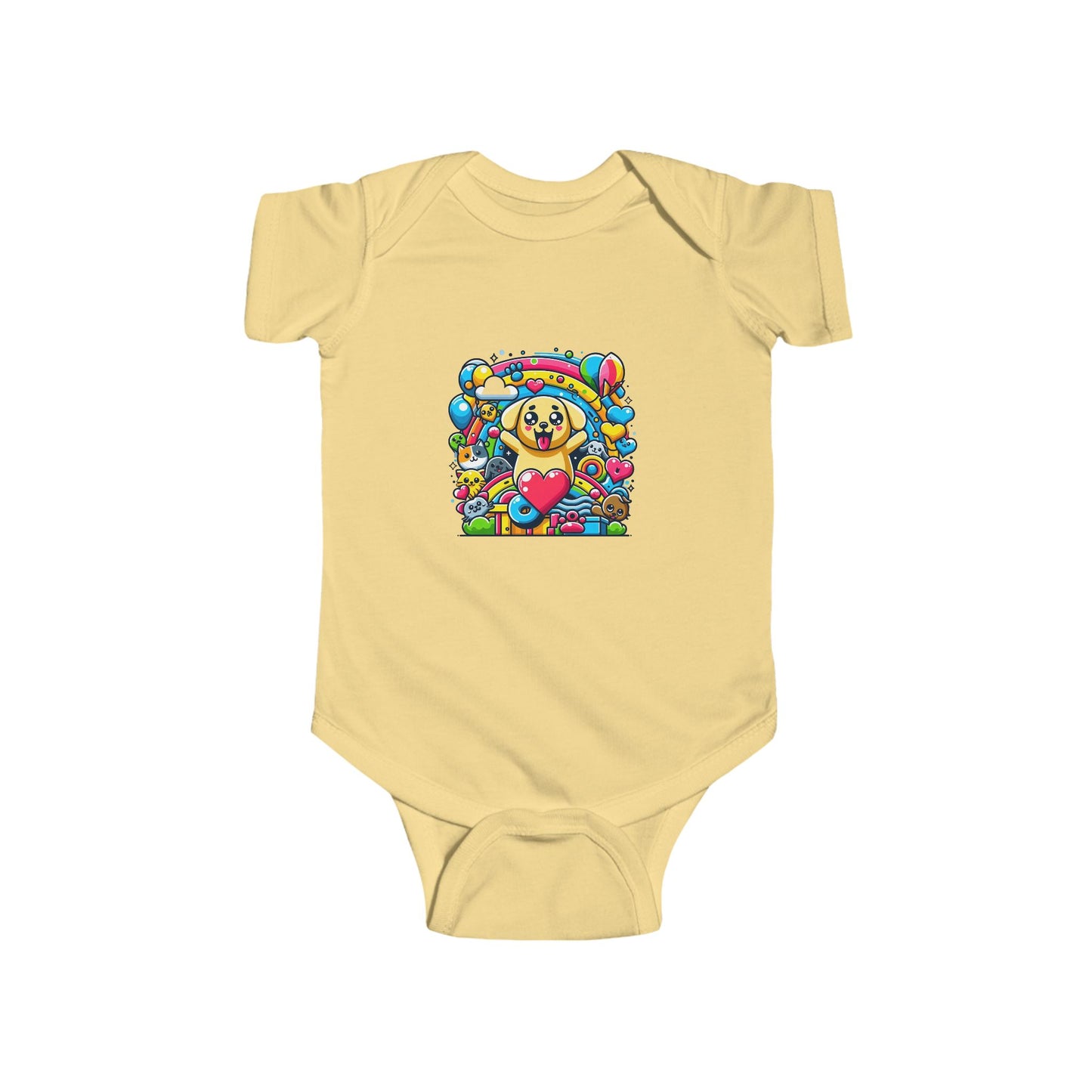🍼 Tiny Human, Big Pet Love – Color Pop Baby Onesie