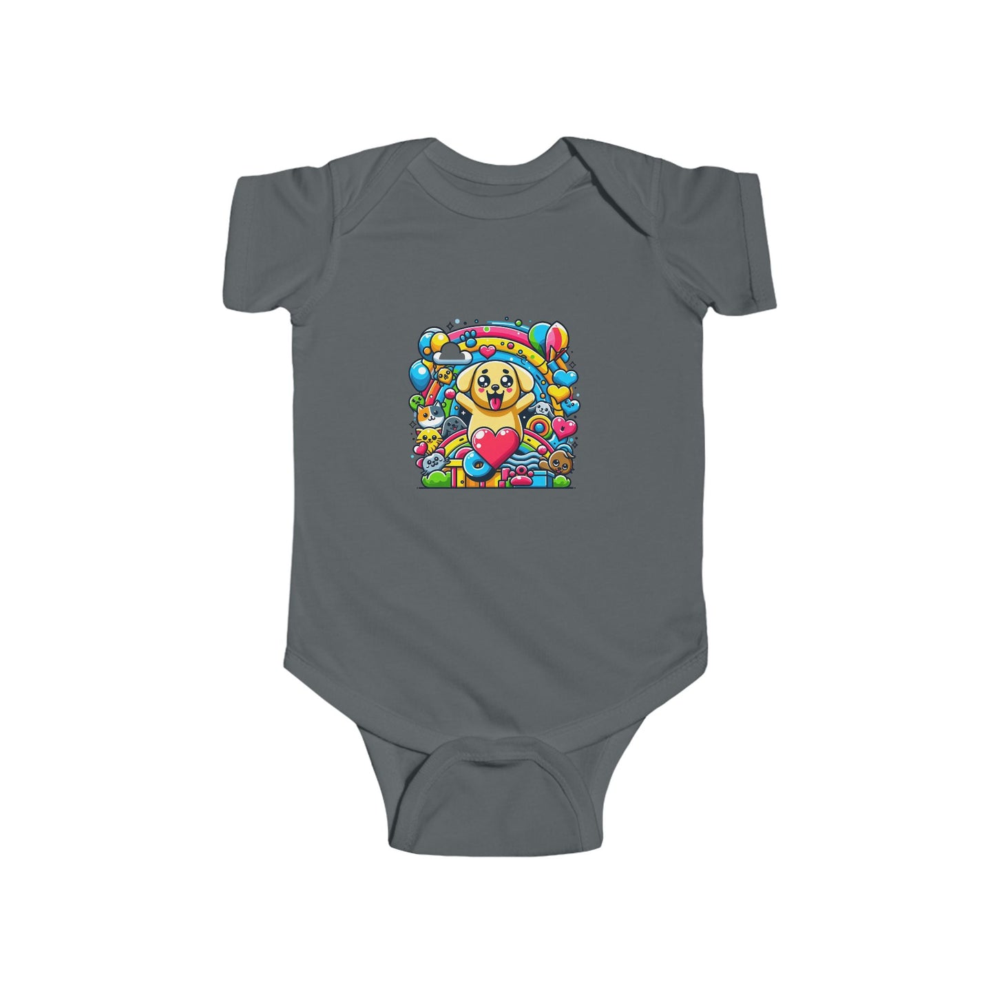 🍼 Tiny Human, Big Pet Love – Color Pop Baby Onesie
