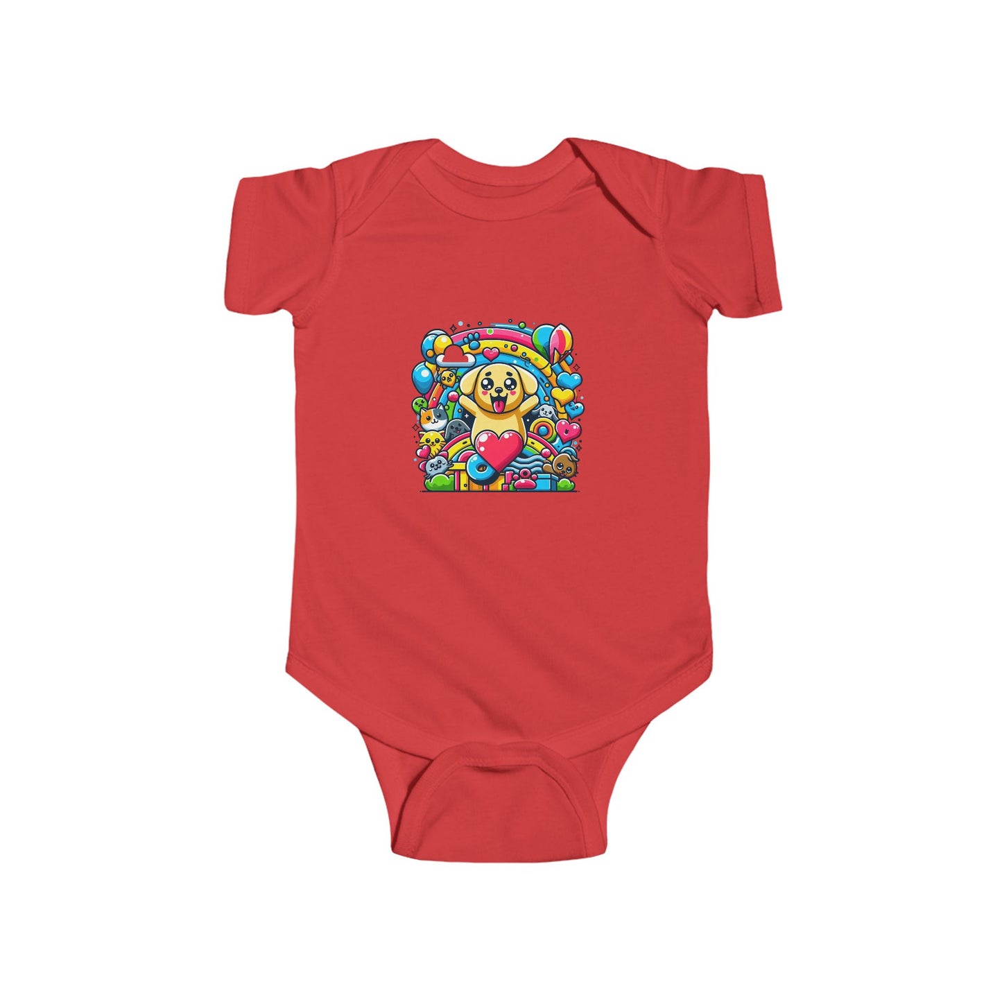 🍼 Tiny Human, Big Pet Love – Color Pop Baby Onesie