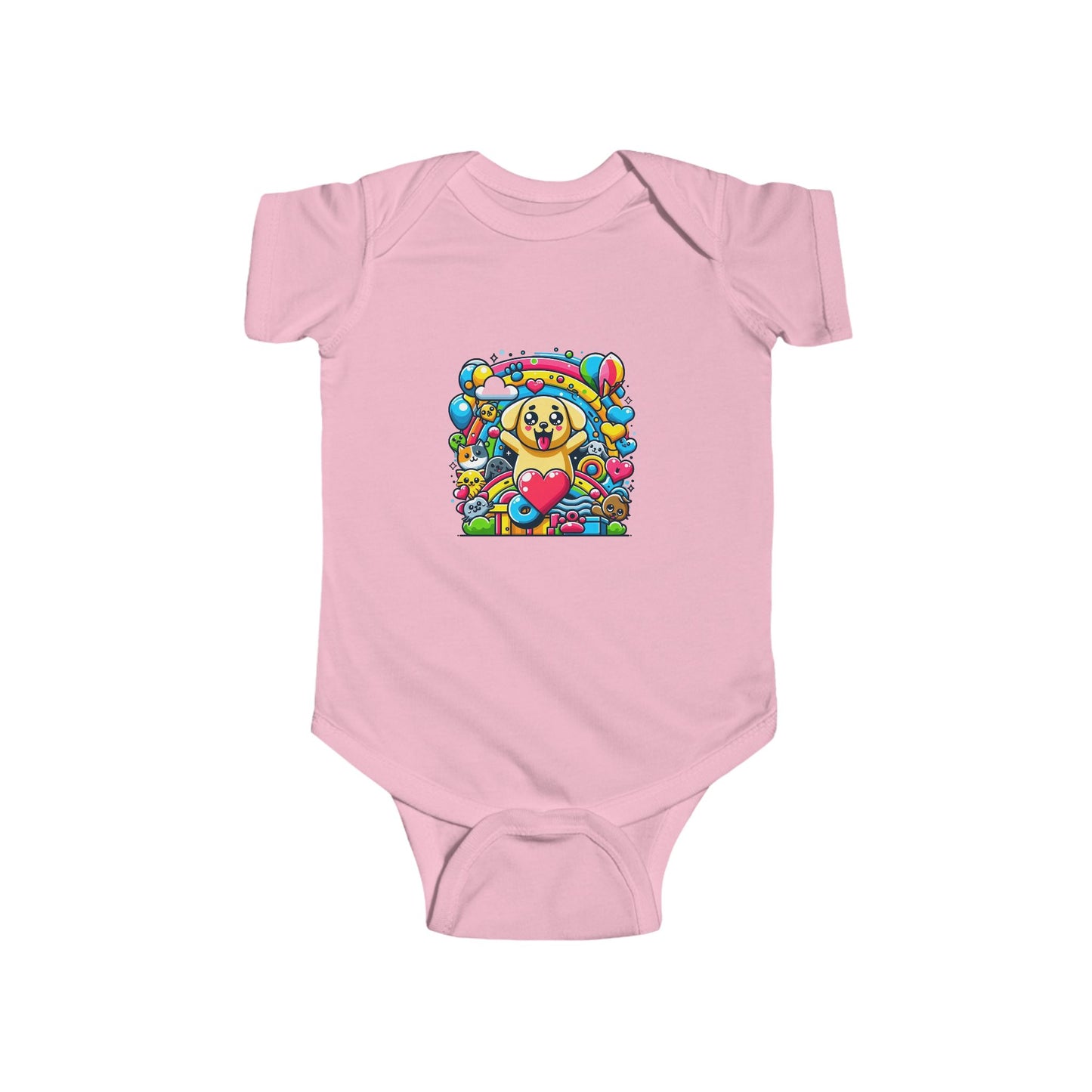 🍼 Tiny Human, Big Pet Love – Color Pop Baby Onesie